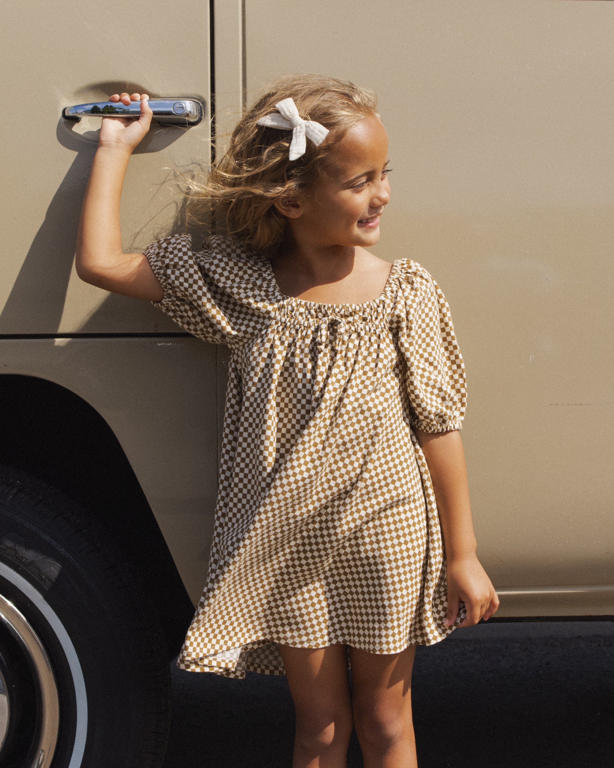 Rylee + Cru Sabrina Mini Dress || Ocre Check