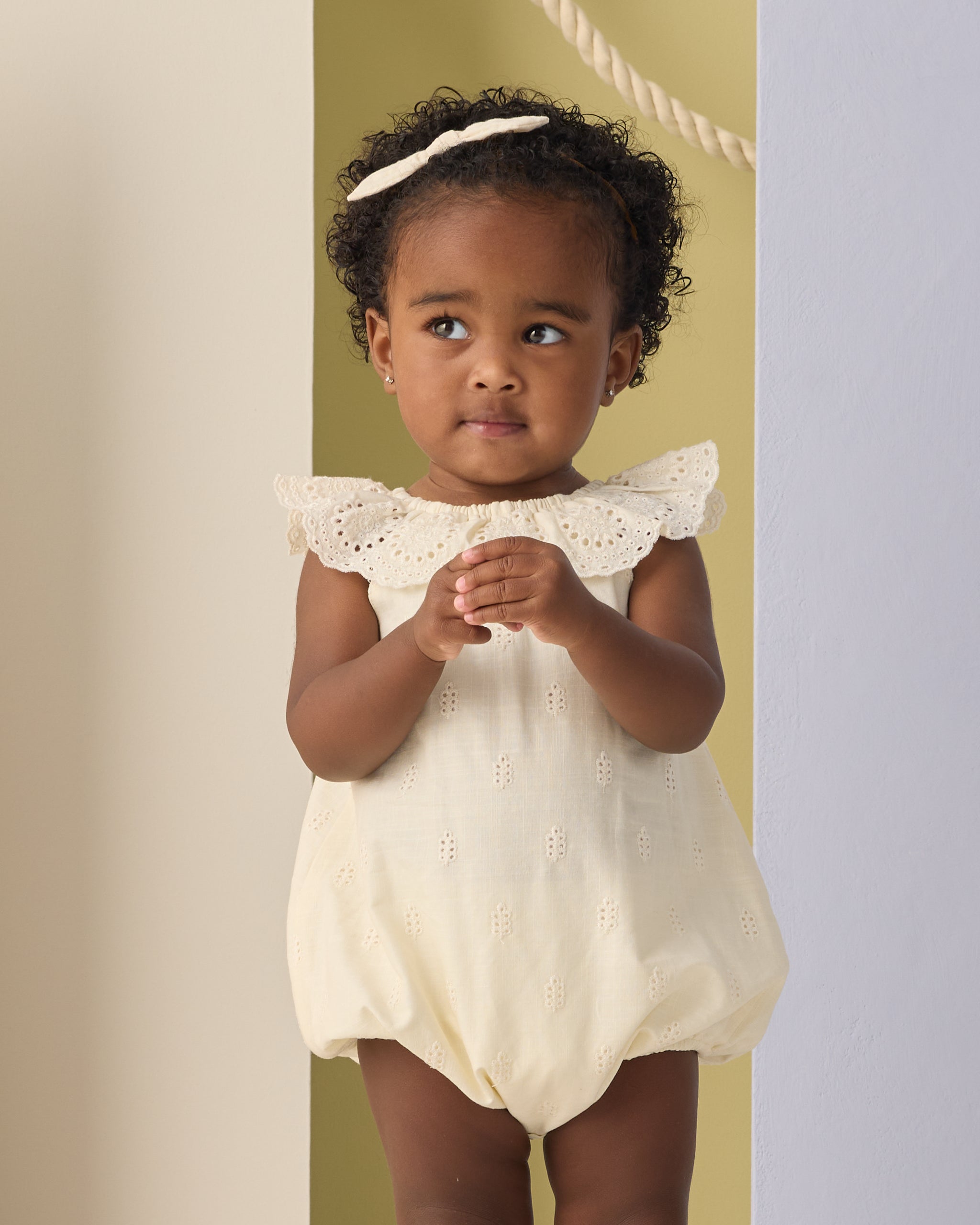 Rylee + Cru Myla Romper Ivory