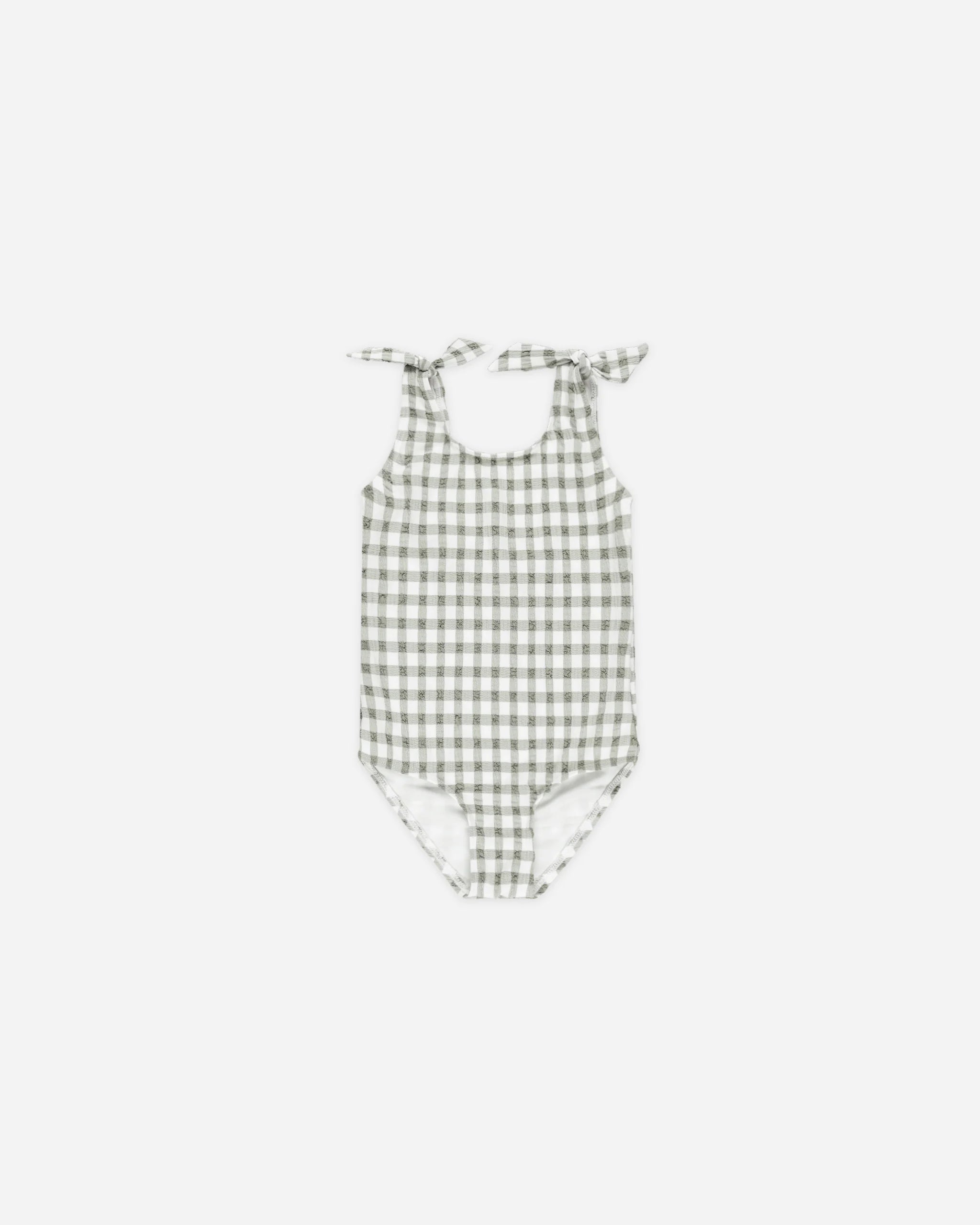 Rylee + Cru Millie One-Piece Swimsuit || Eucalyptus Check