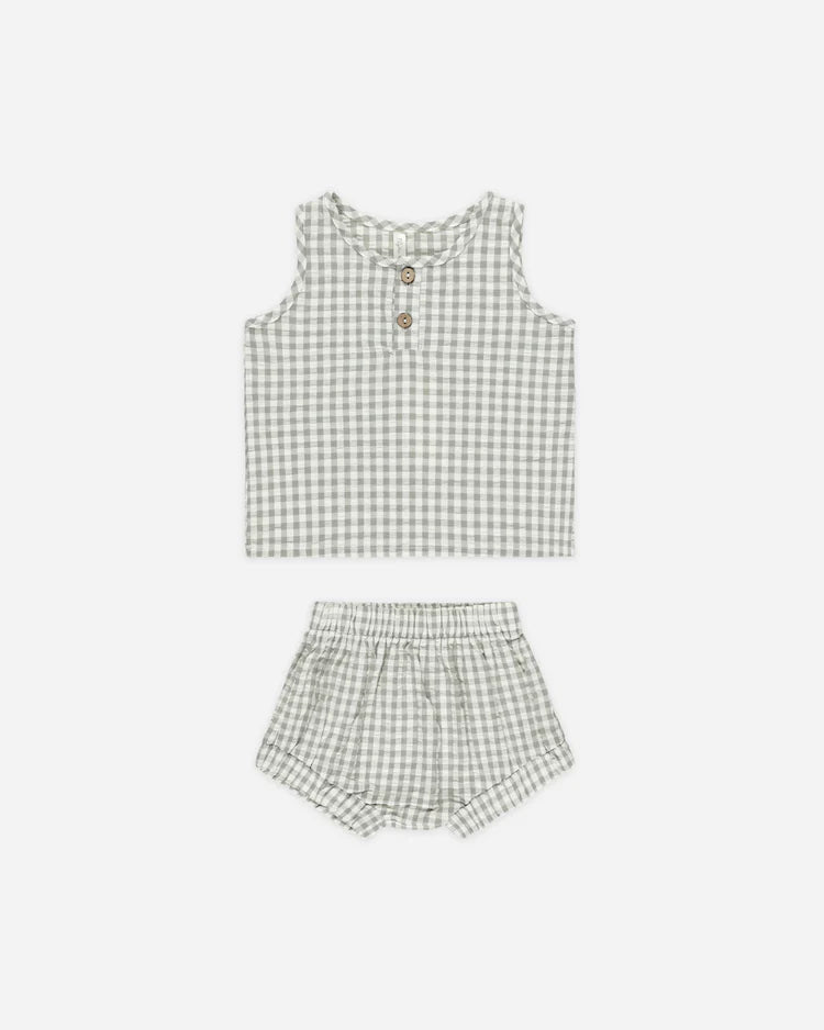 Rylee + Cru Baby Tank Set || Eucalyptus Gingham