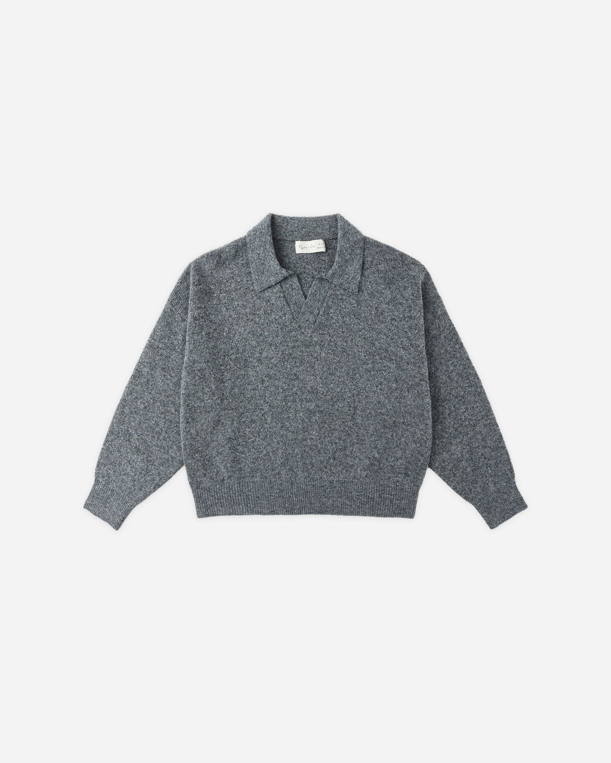 Collared Sweater and Knit Pleated Skirt Set || Heathered Grey