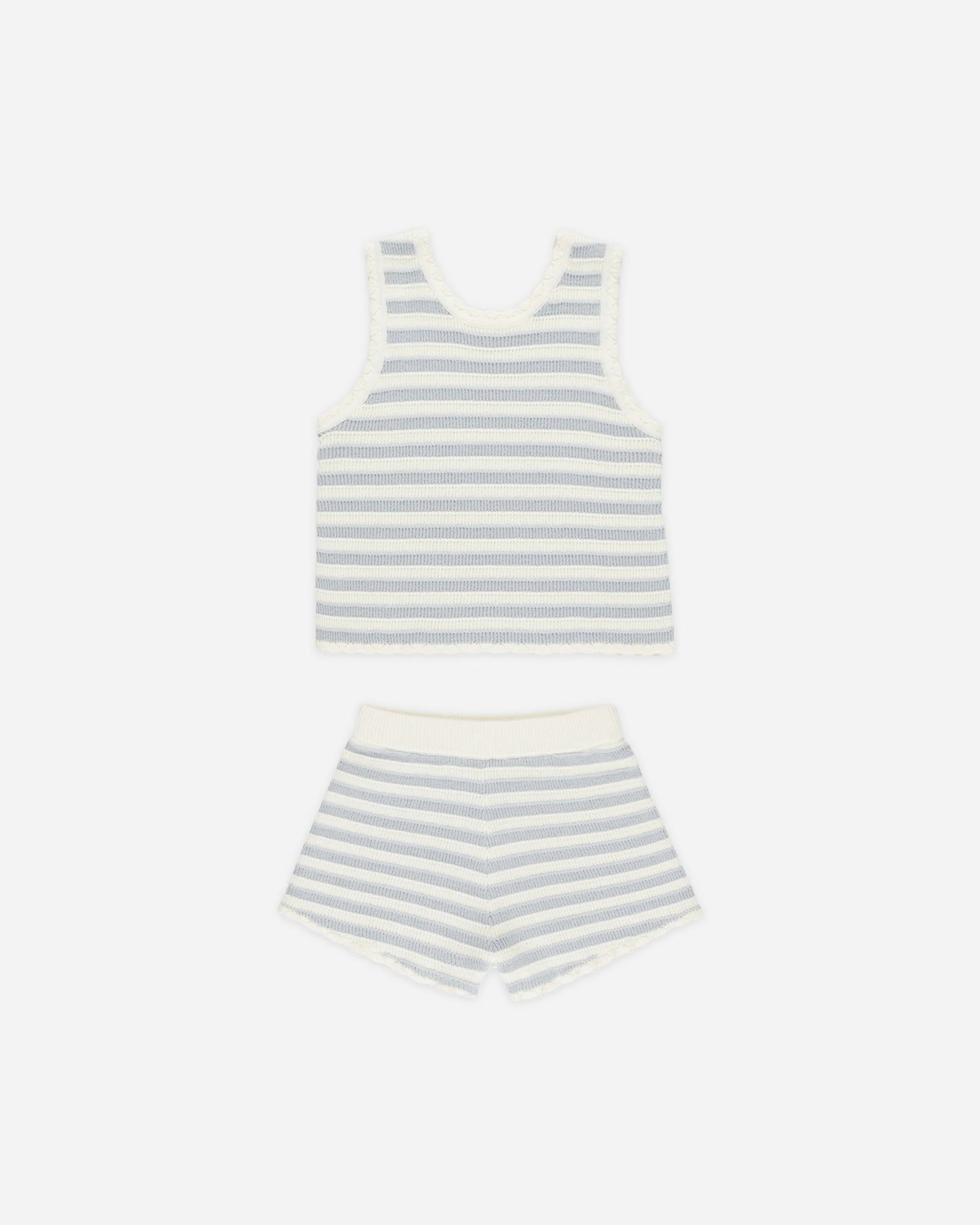 Crochet Tank || Blue Stripe