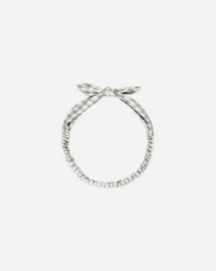 Rylee + Cru Baby Bow Headband || Eucalyptus Gingham