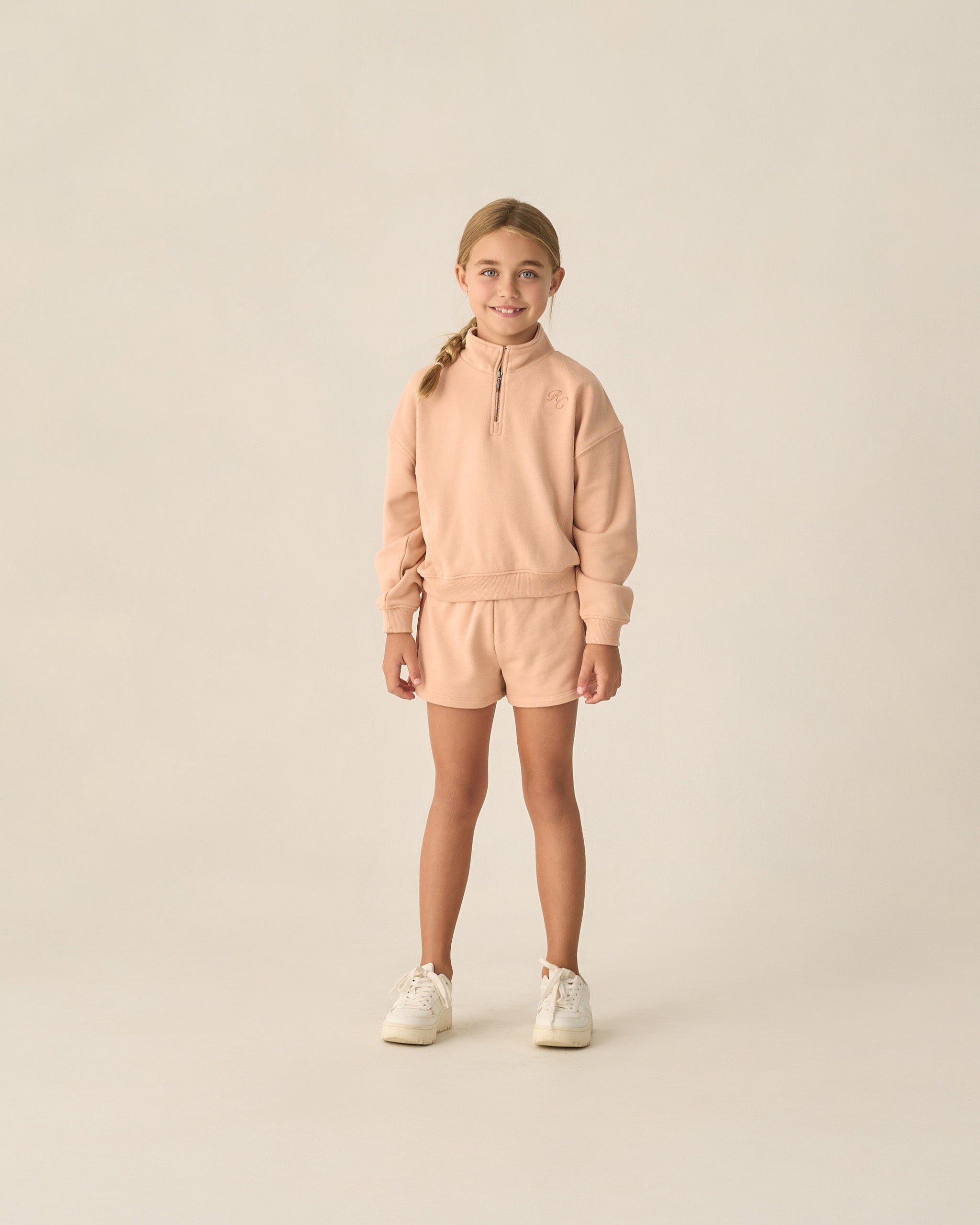 Rylee + Cru Half Zip Sweatshirt || Melon