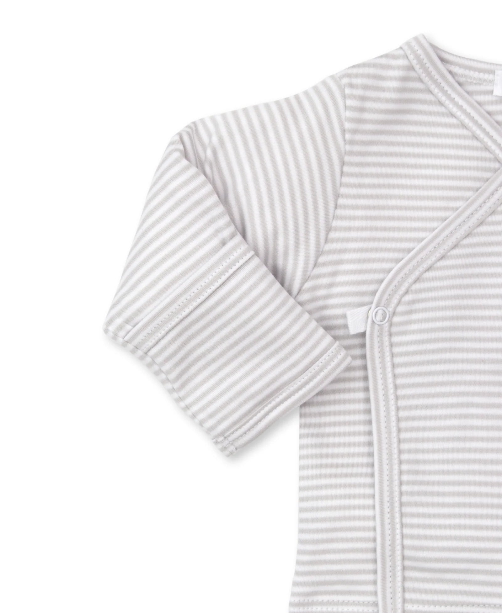 SILVER SIMPLE STRIPES FOOTED PANT SET