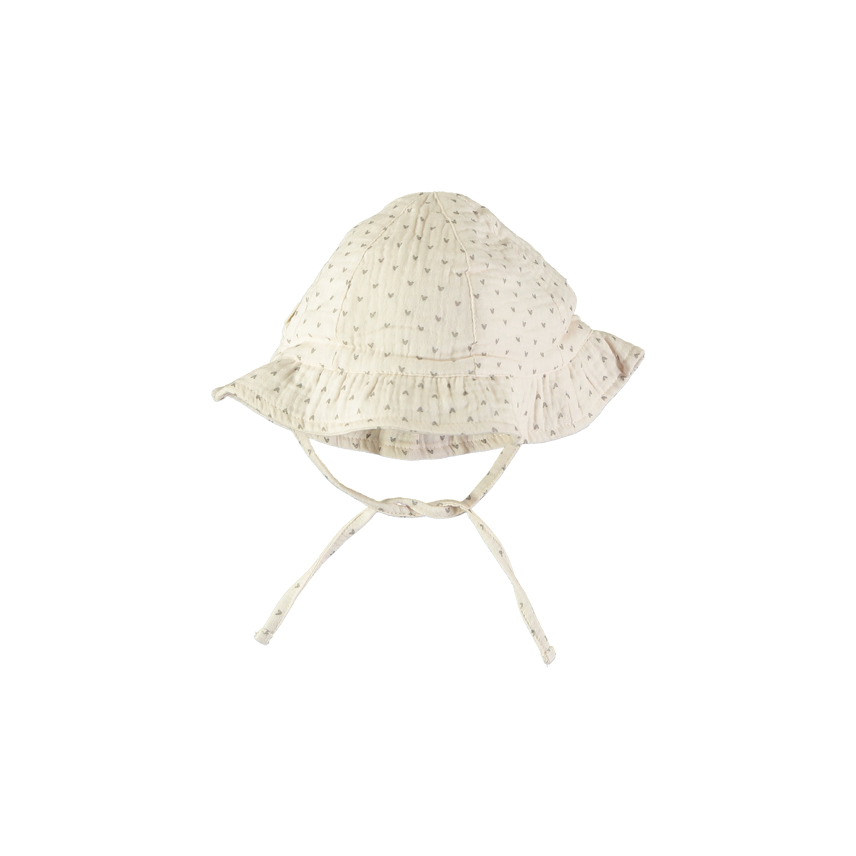 Muslin Grey Heart Sun Hat