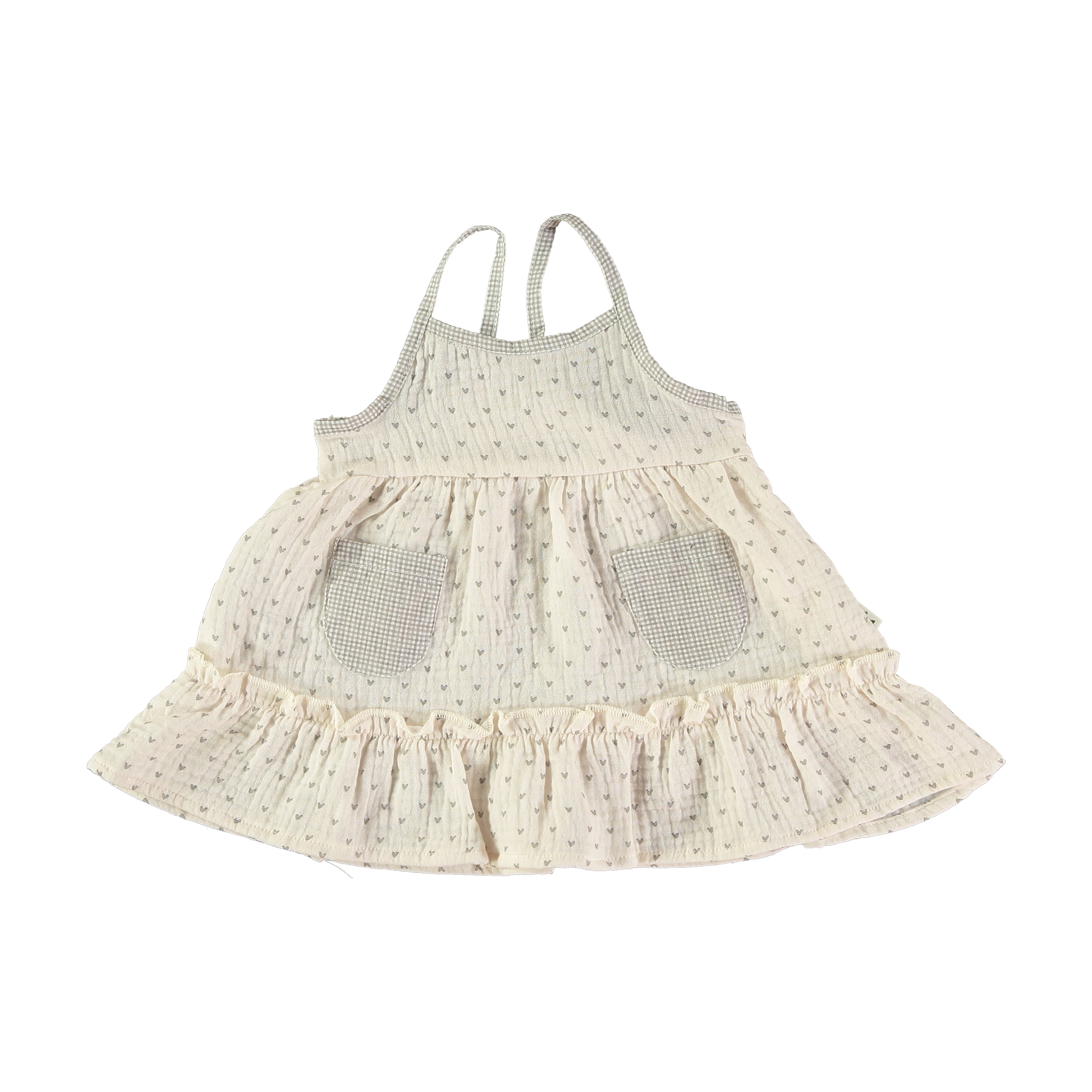 Grey Heart  Gauze Dress