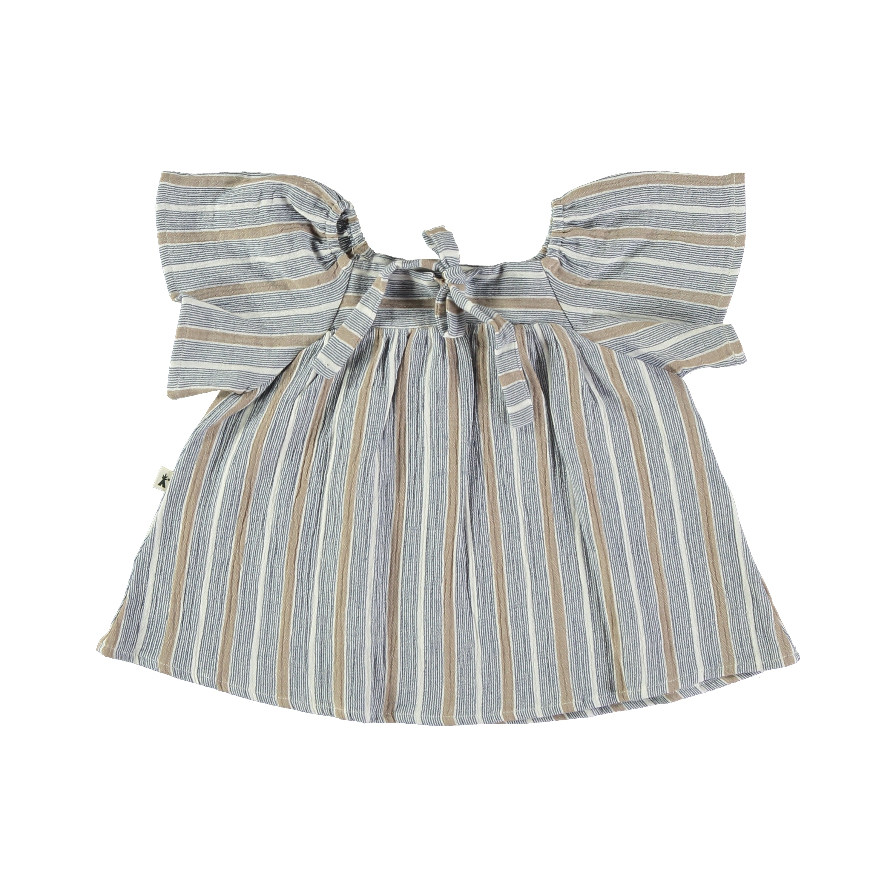 Striped Gauze Dress || Navy + Tan