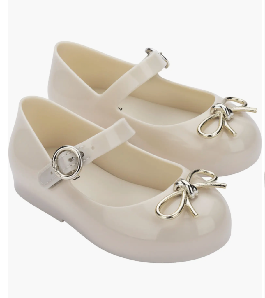 Mini Melissa Sweet Love Chrome Mary Jane || Beige/Gold