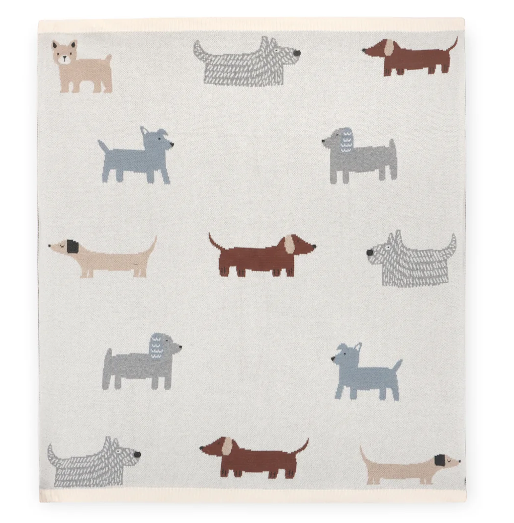 Viverano Buddy Dogs Jacquard Sweater Knit Blanket