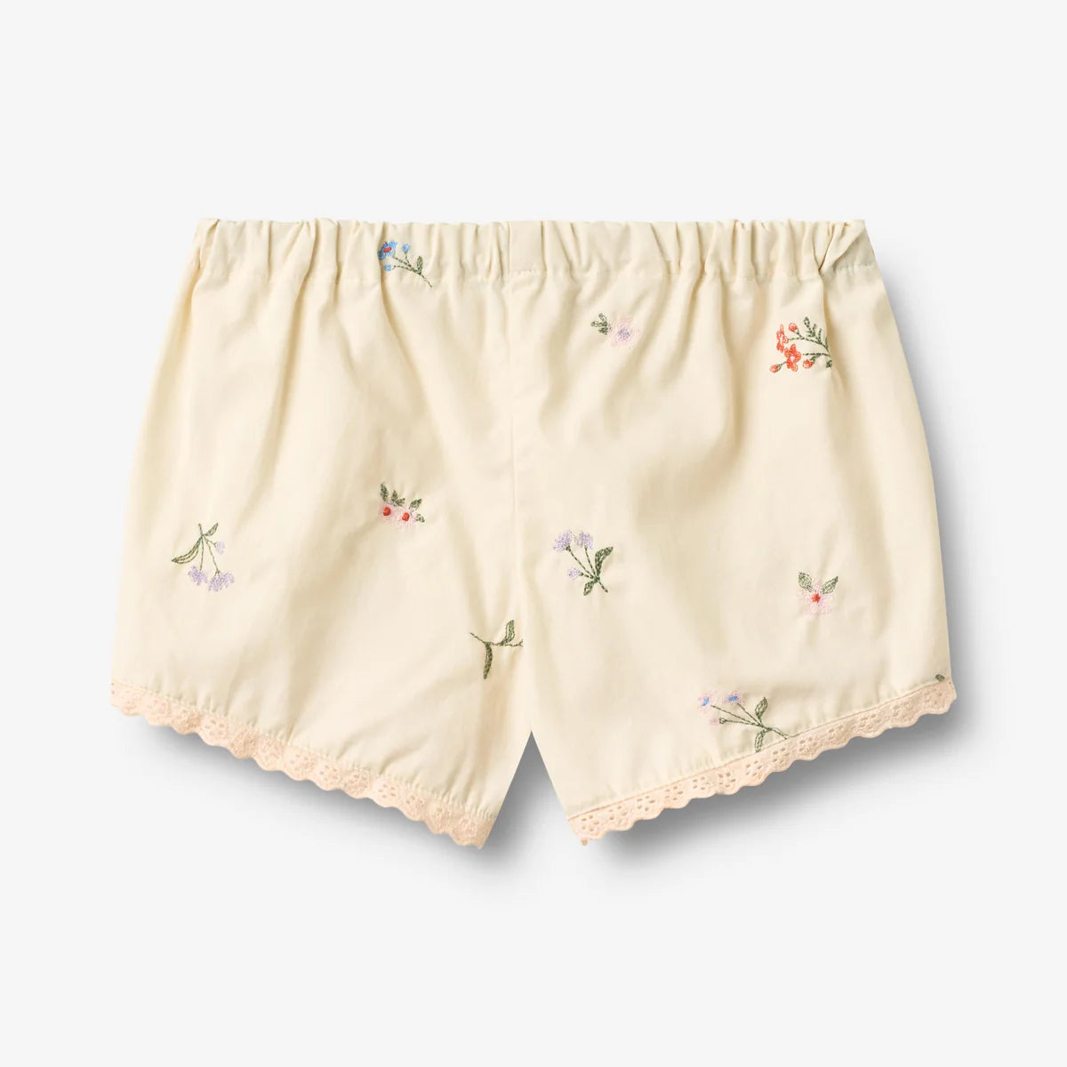 Wheat Shorts Lace Inger || Ivory Embroidery Flowers