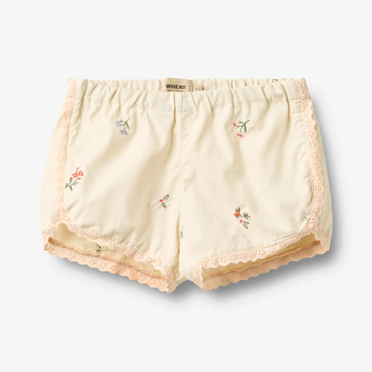 Wheat Shorts Lace Inger || Ivory Embroidery Flowers