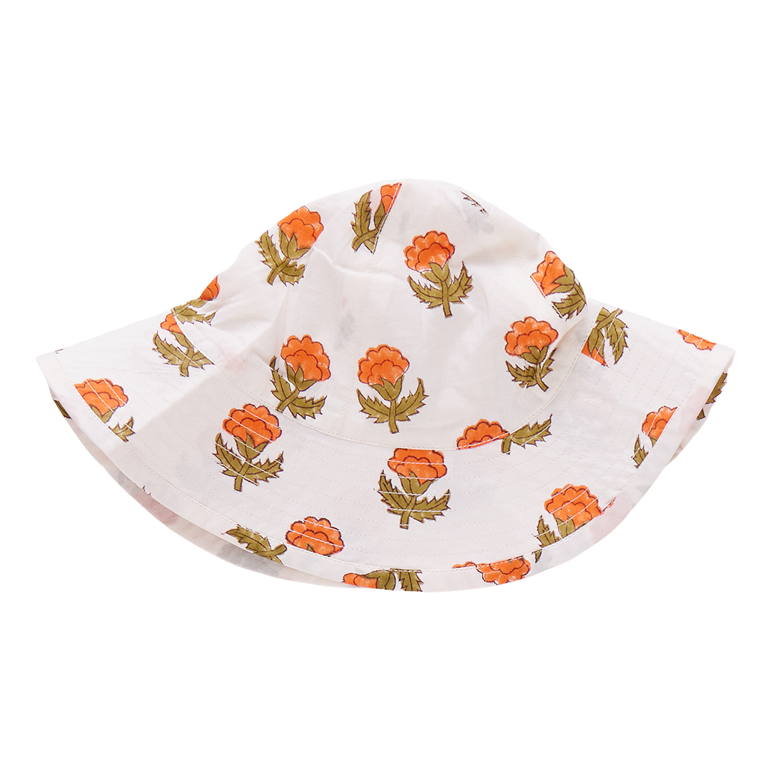 Baby Girls Sun Hat || Small  Orange Bud