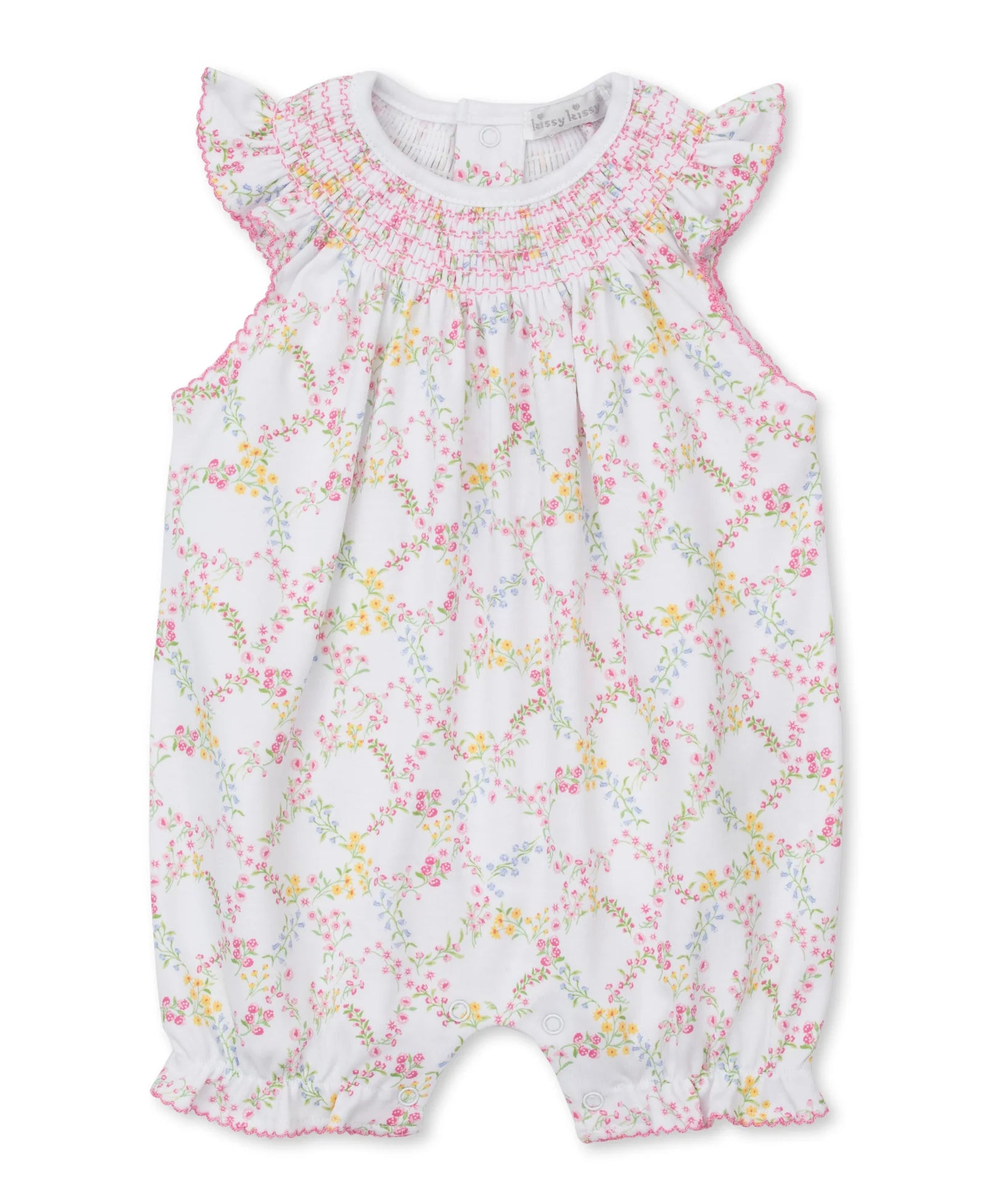Short Smocked Playsuit || Garden Trellis