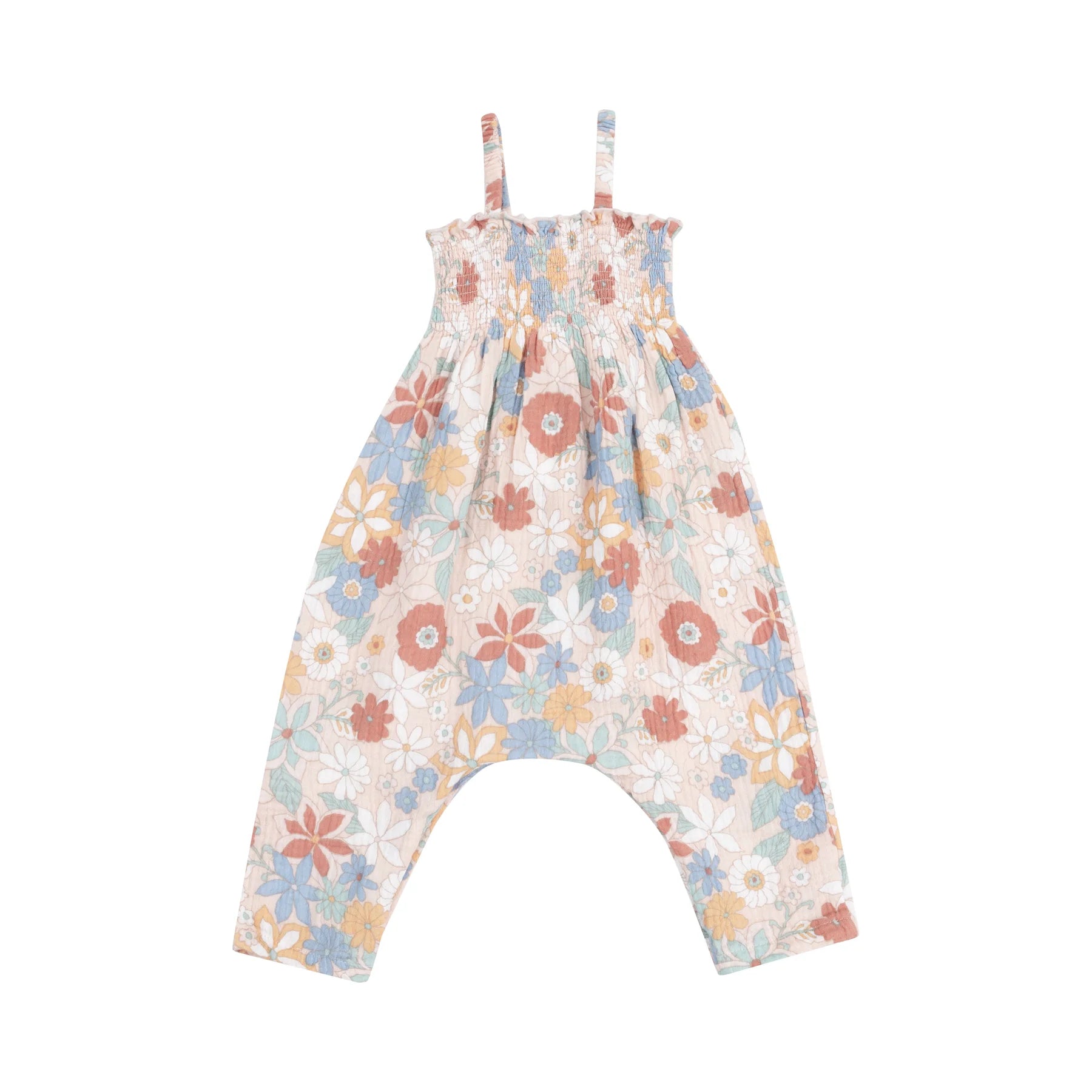 Smocked Romper || Tropical Retro Floral