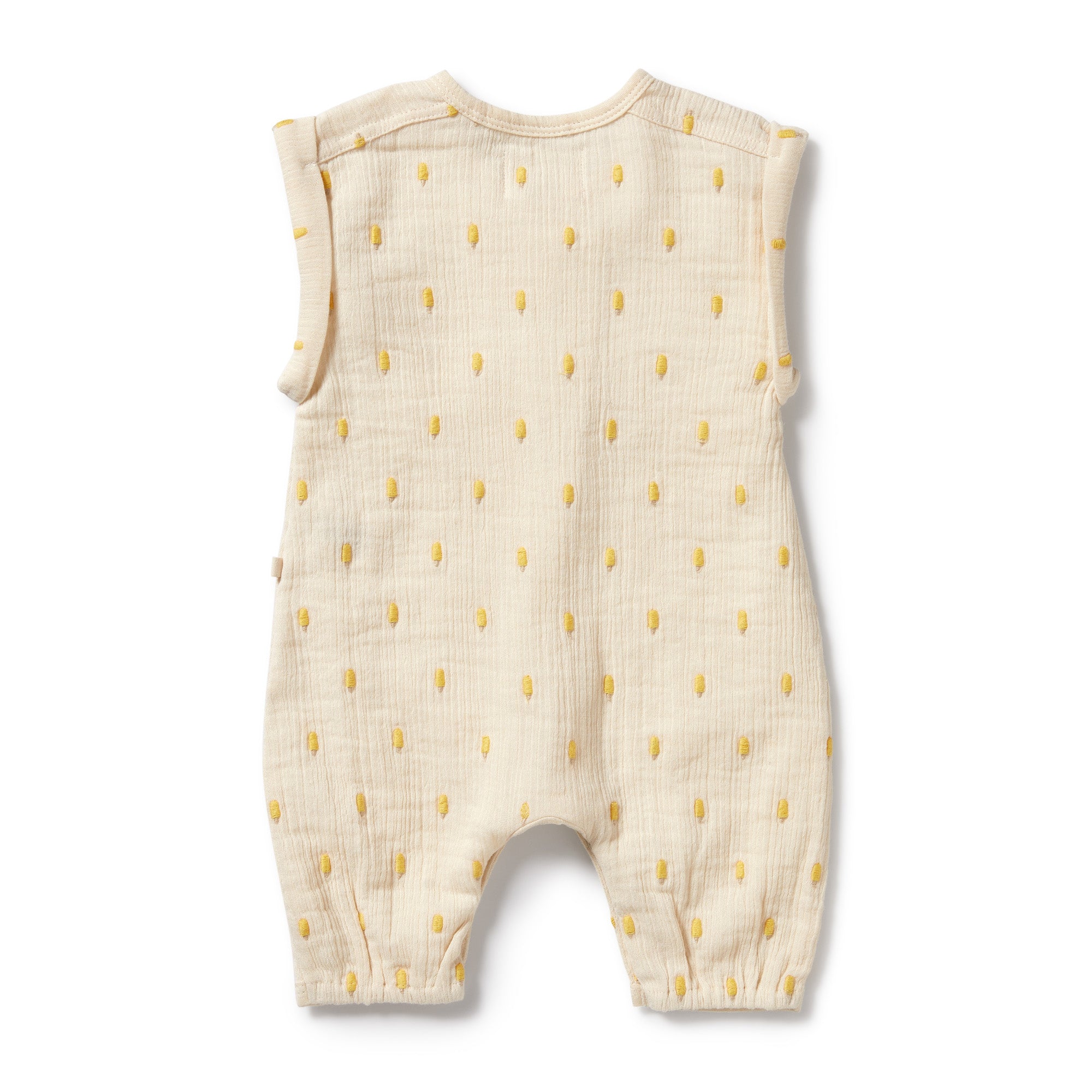 Organic Crinkle Playsuit || Icepops Cream