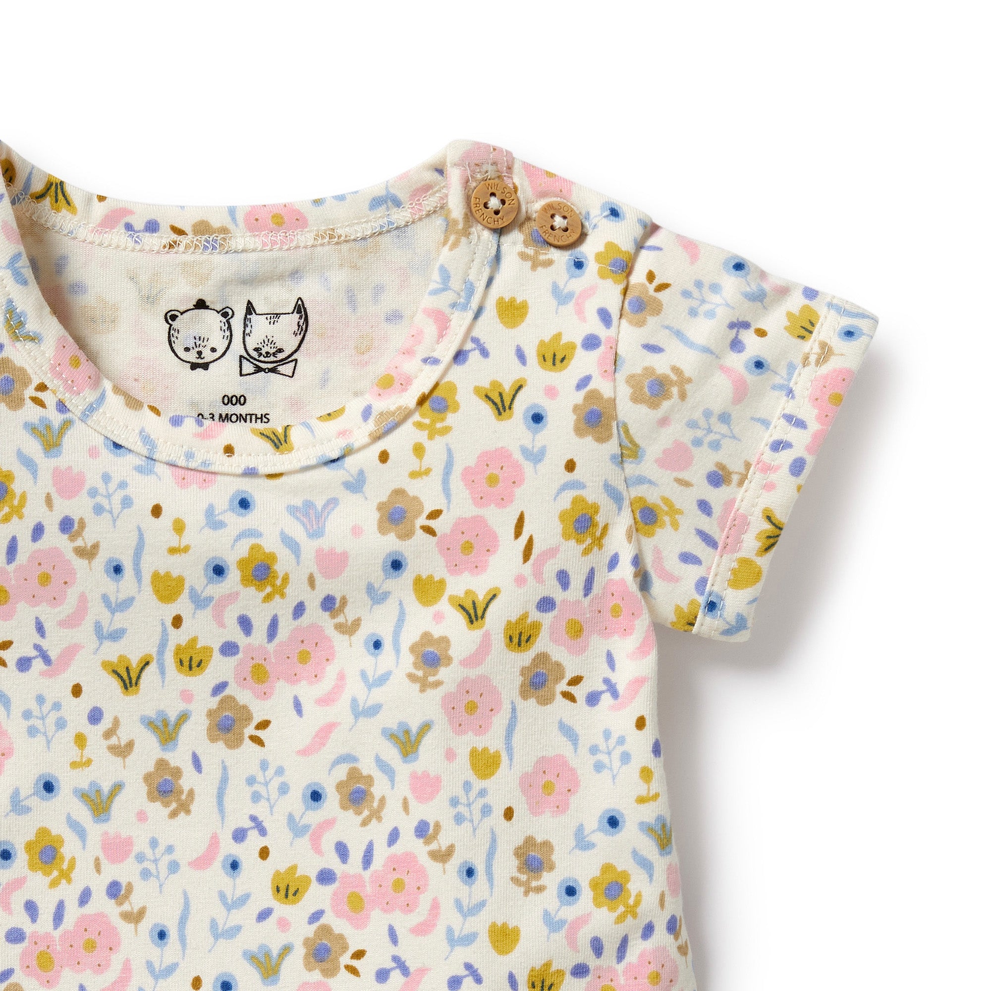 Organic Short Sleeved Onesie || Ava Floral