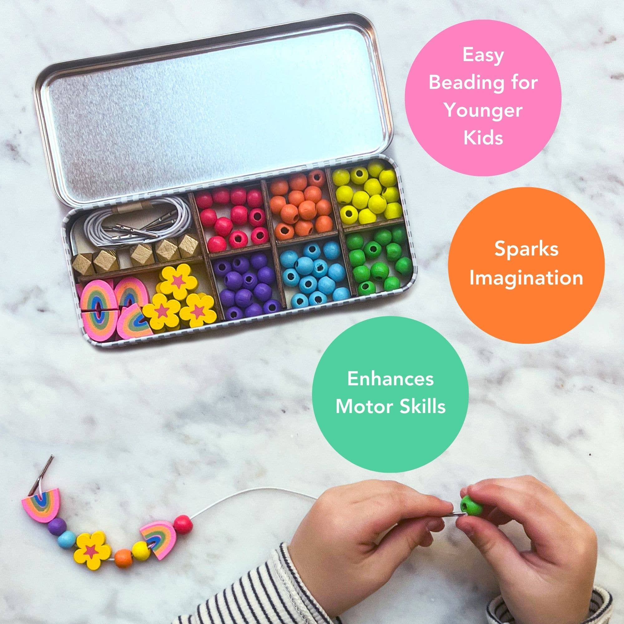 Rainbow Bracelet Bead Kit - Makes 5 Bracelets