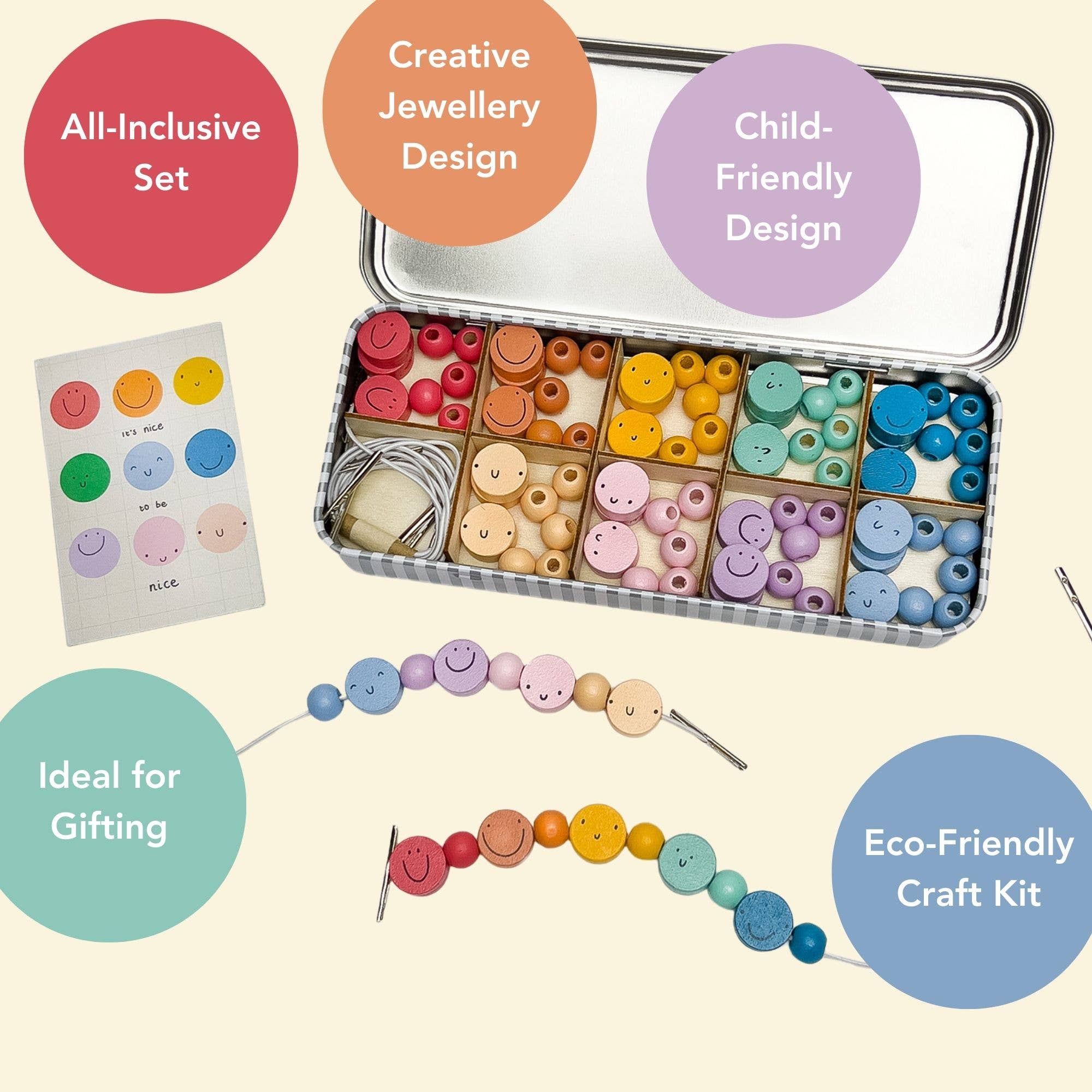 It's Nice To Be Nice Bracelet Beading Kit for Children - Makes 5 Bracelets
