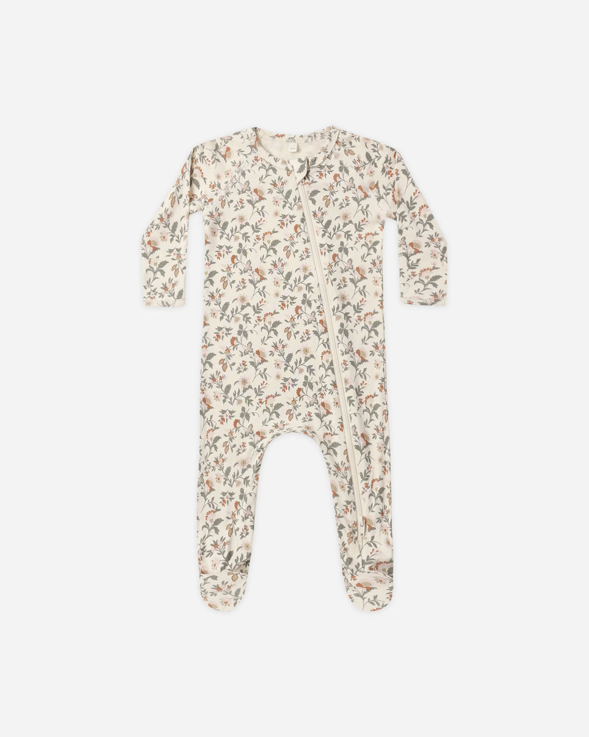 Quincy Mae Bamboo Zip Footie || Holiday Floral