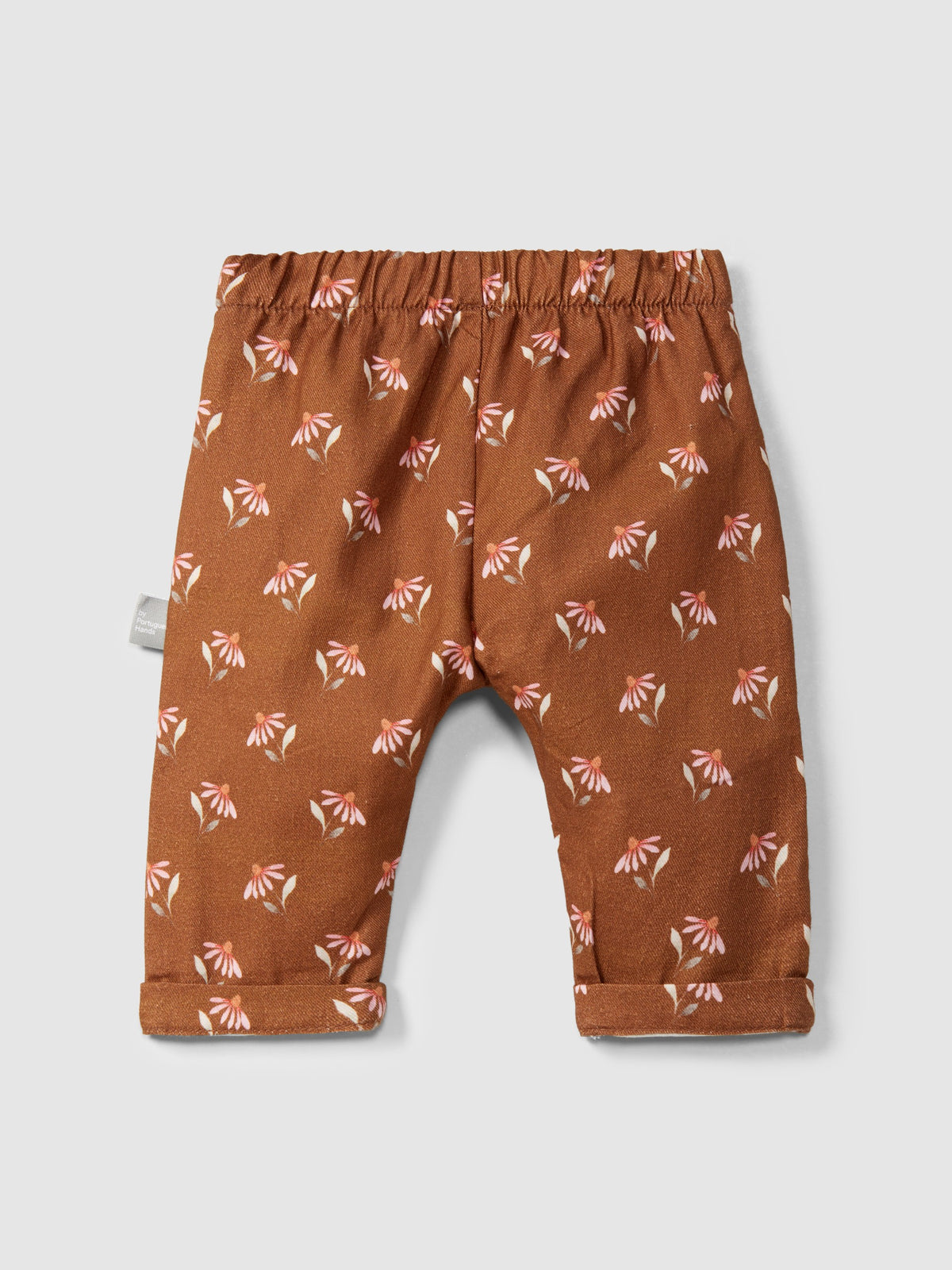 Snug Floral Pants with Pockets || Almond