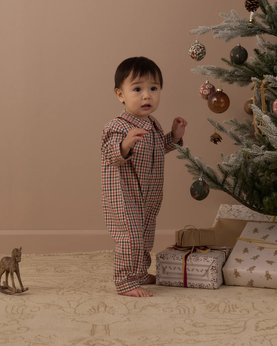 Rylee + Cru Baby Pajama Romper || Holiday Gingham