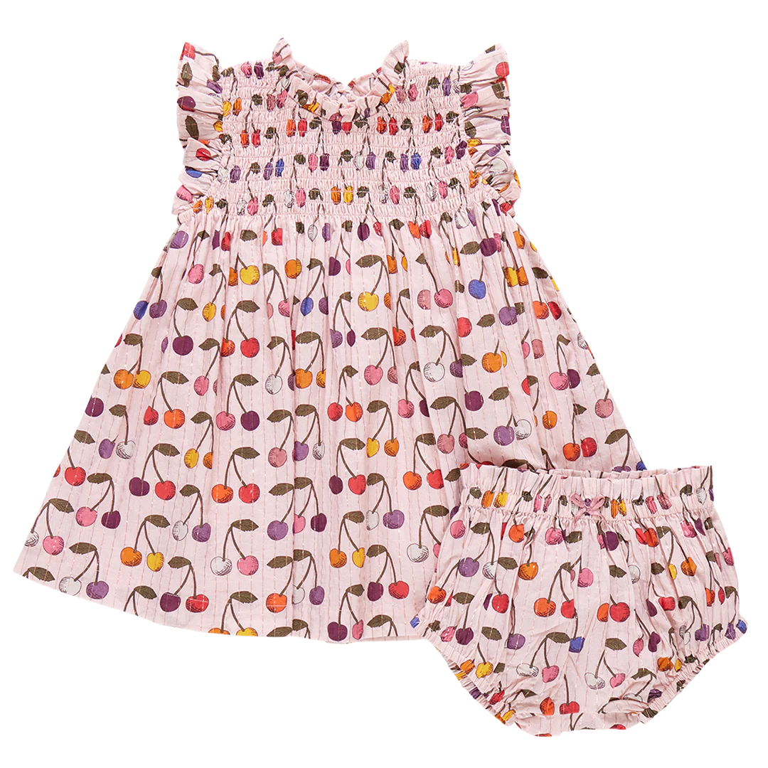Baby Girls Stevie Dress Set - Cloud Pink Cherry