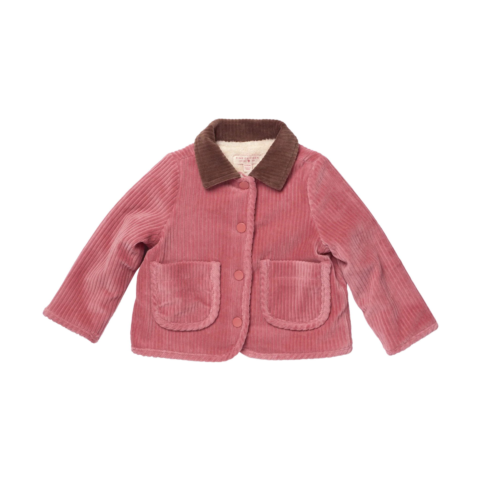 Pink Chicken Baby Girls Jace Plush Jacket || Pink