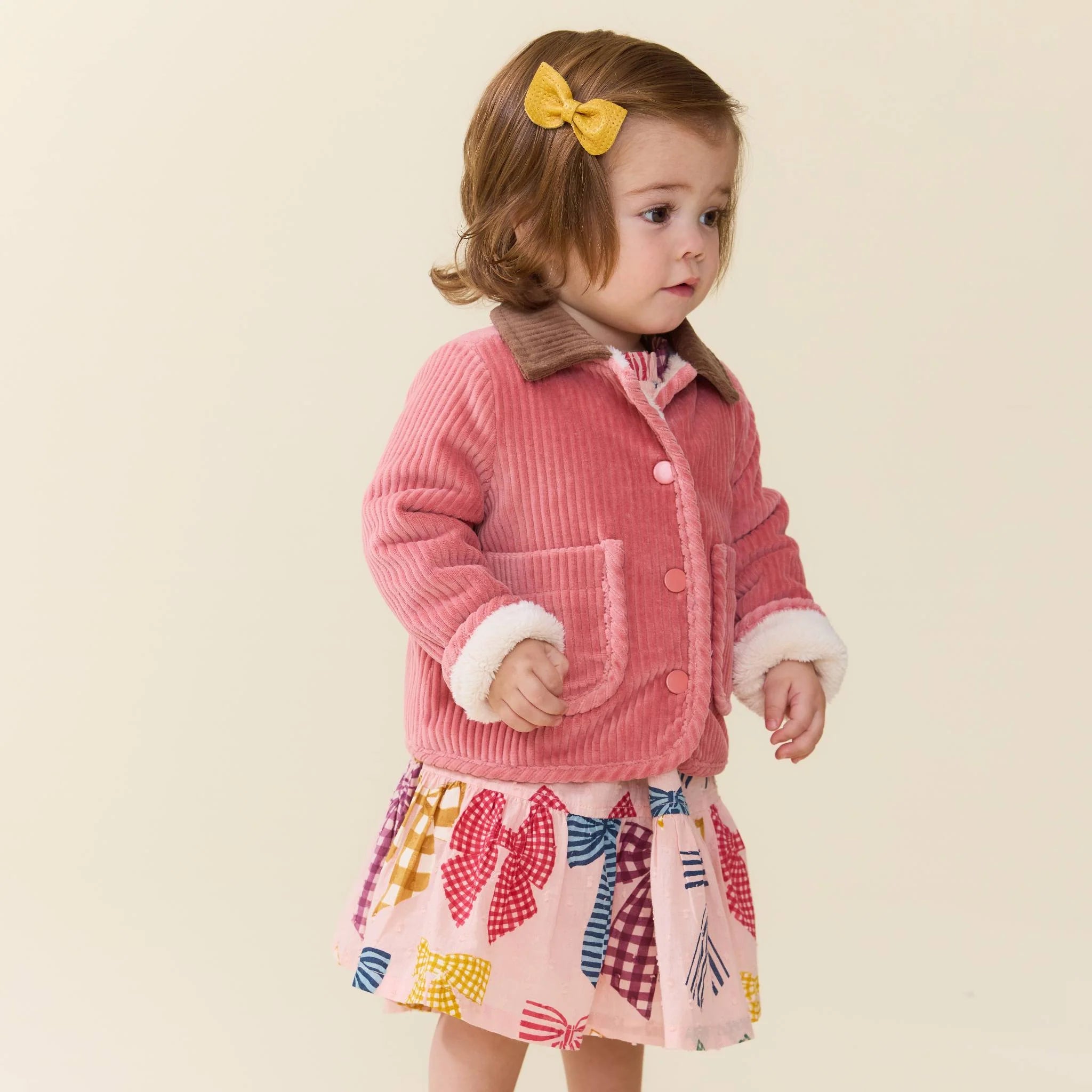 Pink Chicken Baby Girls Jace Plush Jacket || Pink