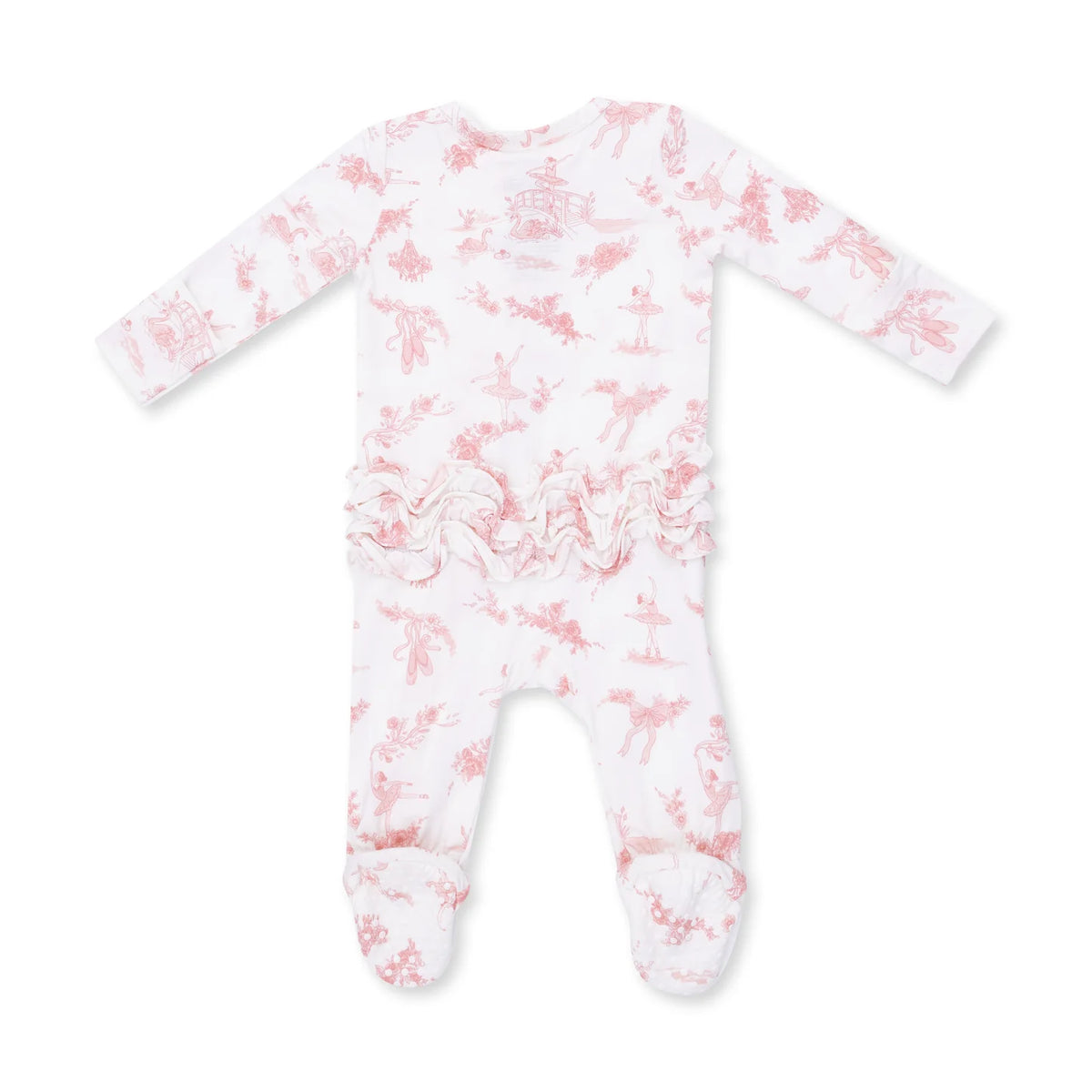 Angel Dear Ballet Toile 2 Way Ruffle Back Zipper Footie