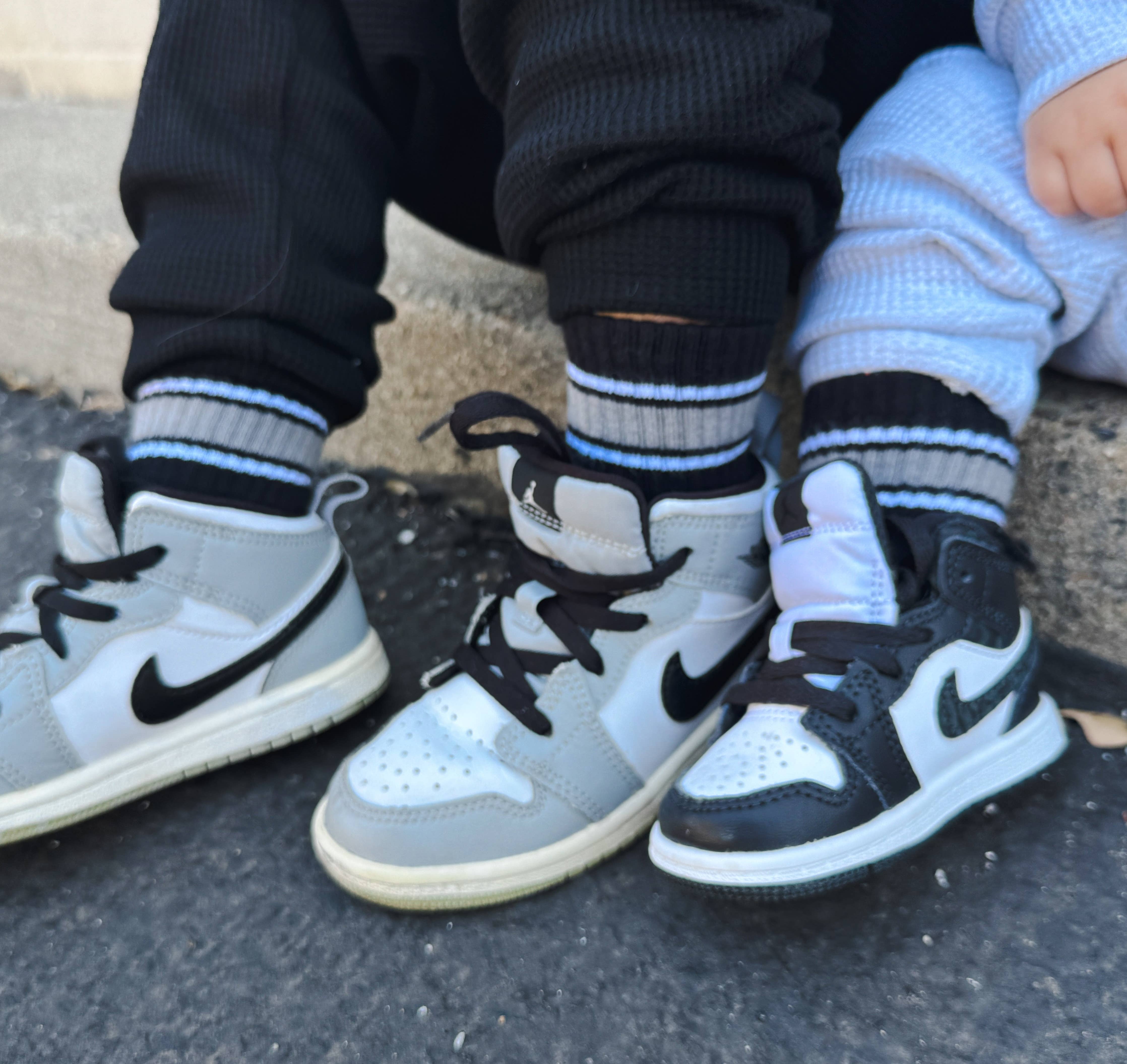 Kicking It Up Socks || Monochrome Stripe