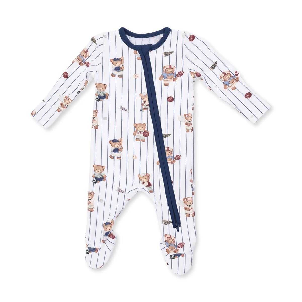 Angel Dear Mixed Sports Bears  2 Way Zipper Footie