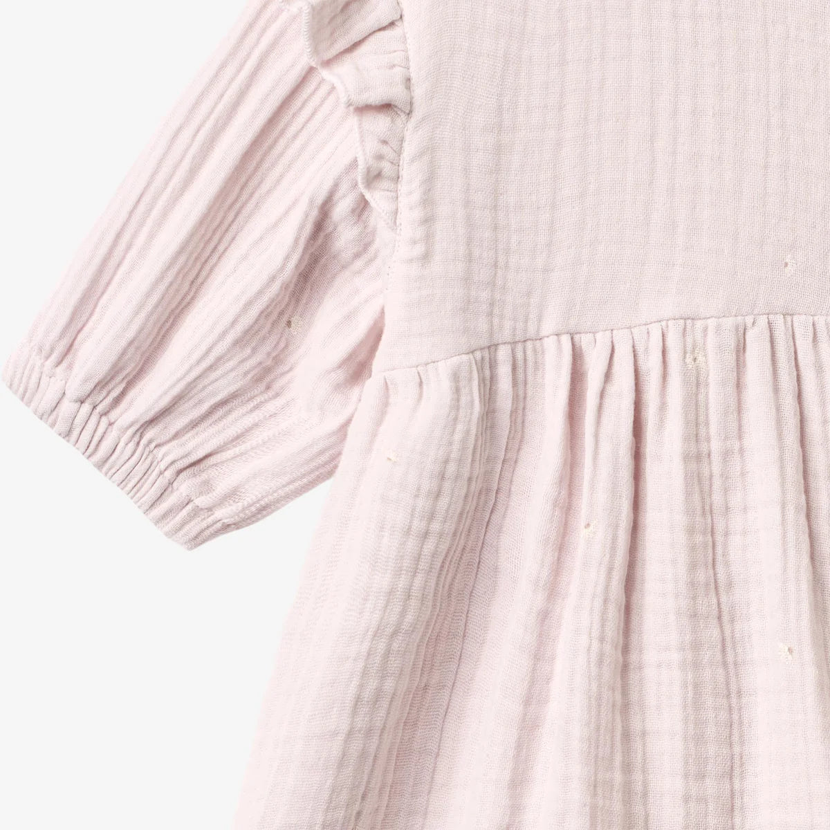 Wheat Dress 3/4 Sleeve Gro || Purple Light Flowers