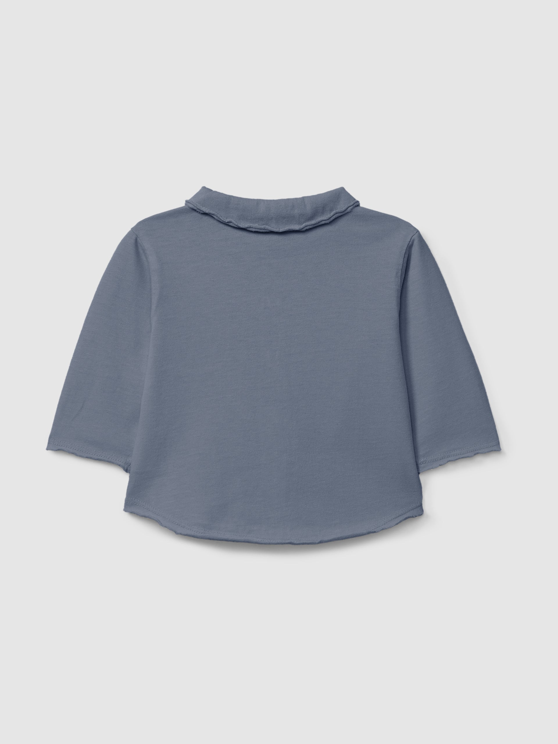 Organic Cotton Polo Shirt Pointy Collar || Indigo