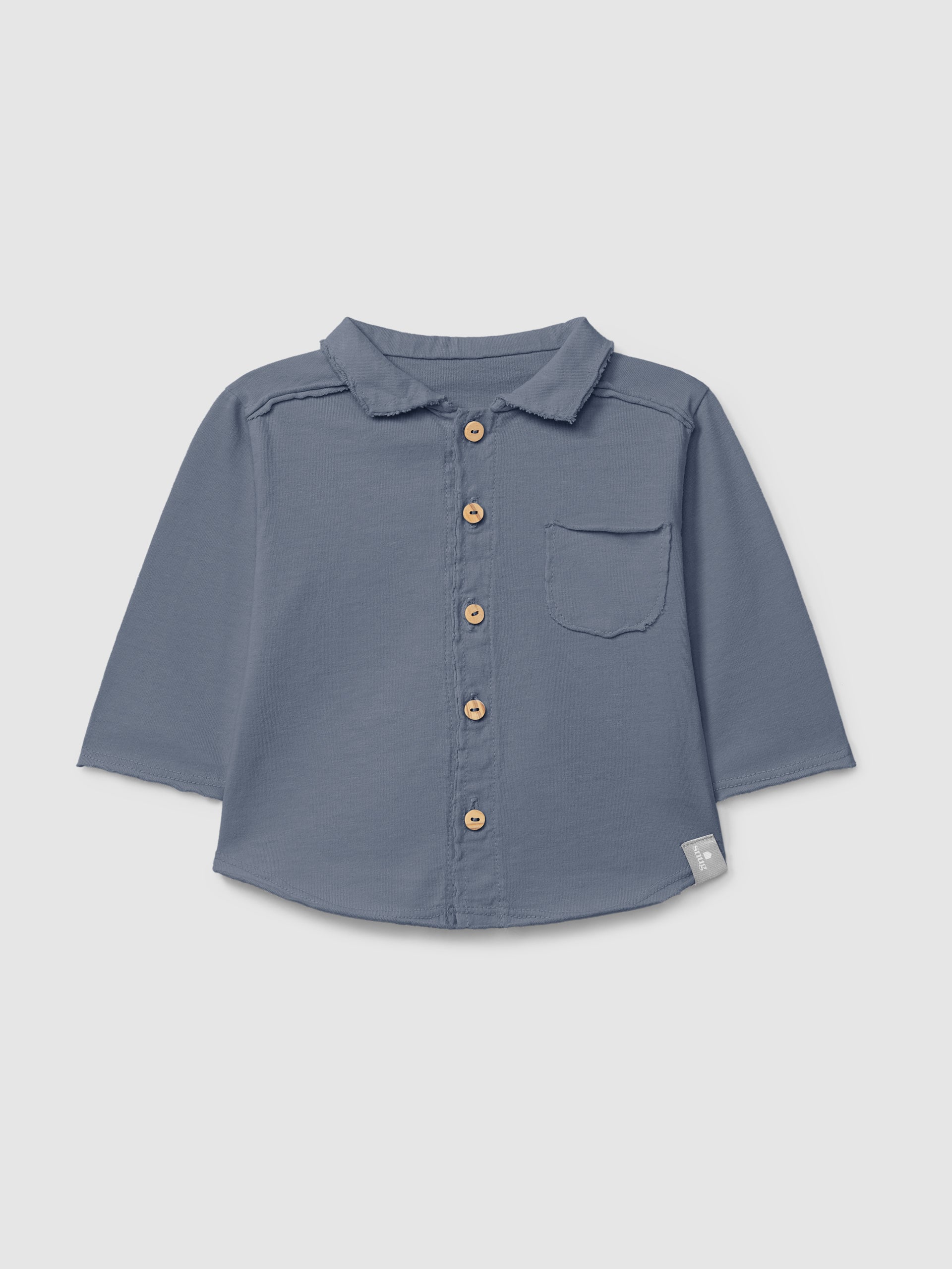 Organic Cotton Polo Shirt Pointy Collar || Indigo