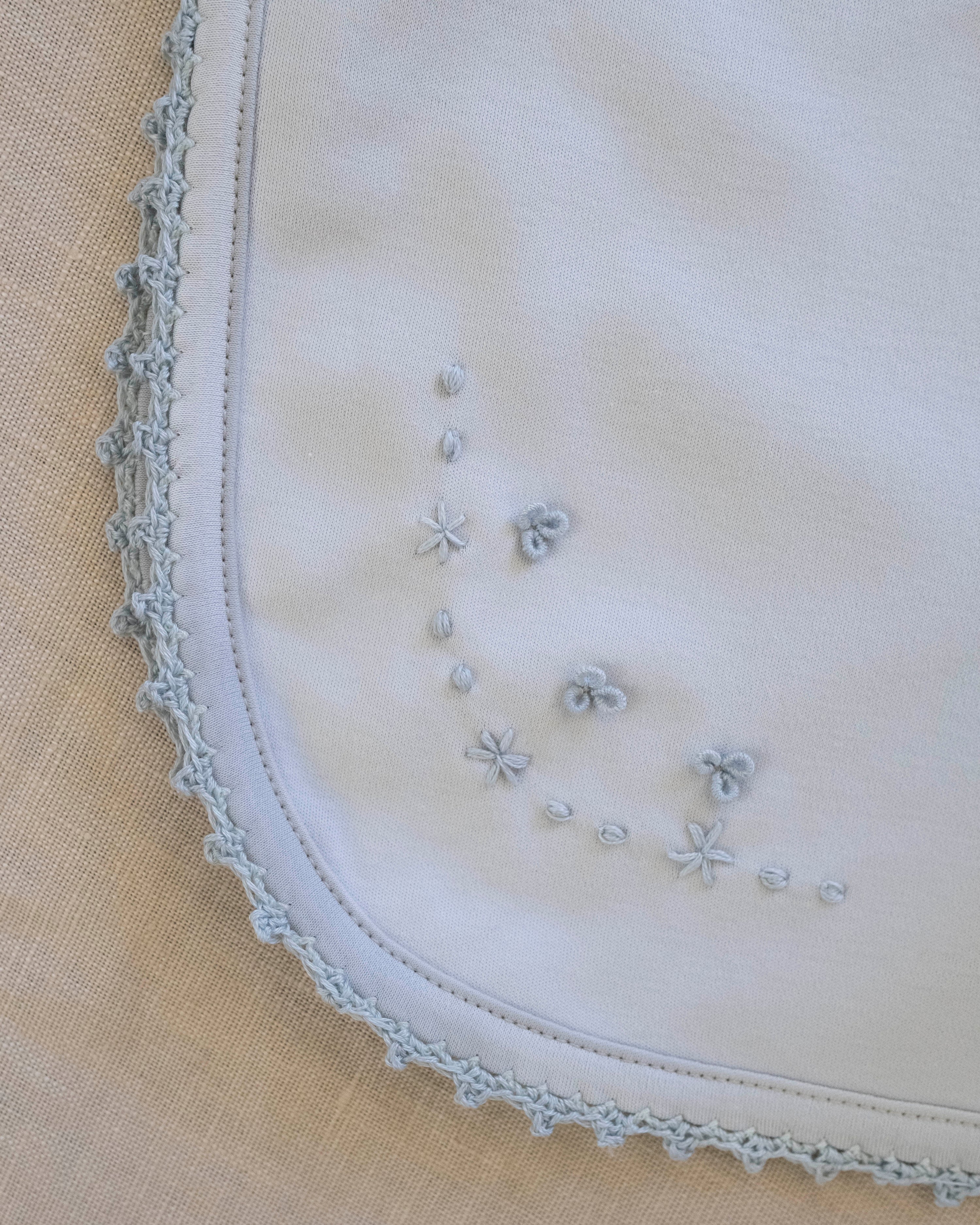 Wild Wawa Receiving Blanket with Crochet Trim || Blue