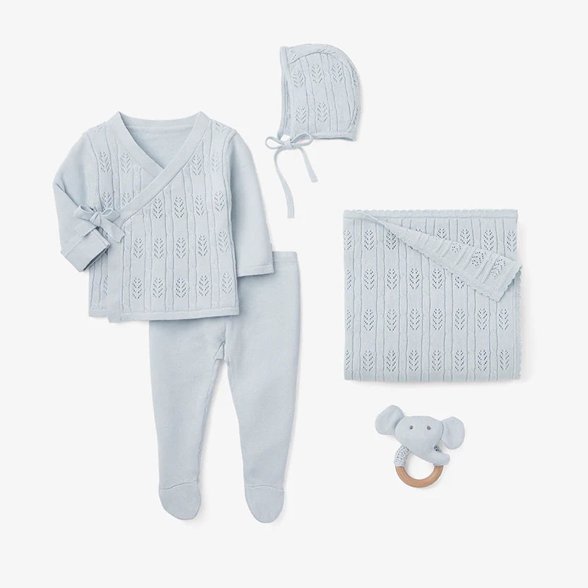 Cloud Blue Baby Layette Set with Box || Size 0-3 M