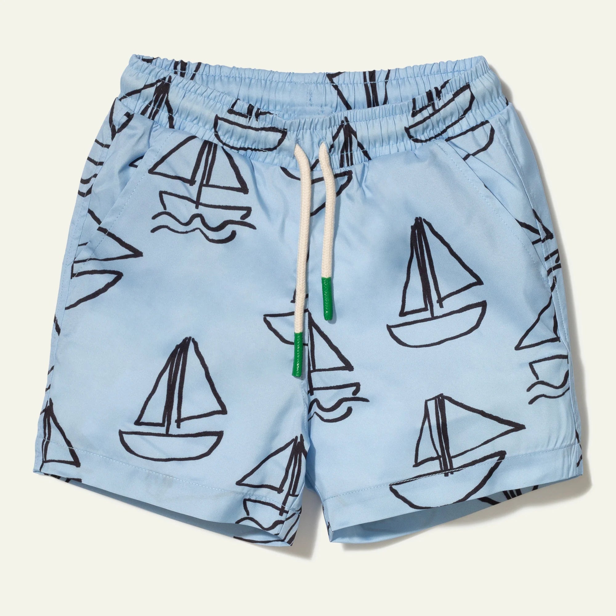 Swim Trunks || Placid Blue Sailboats