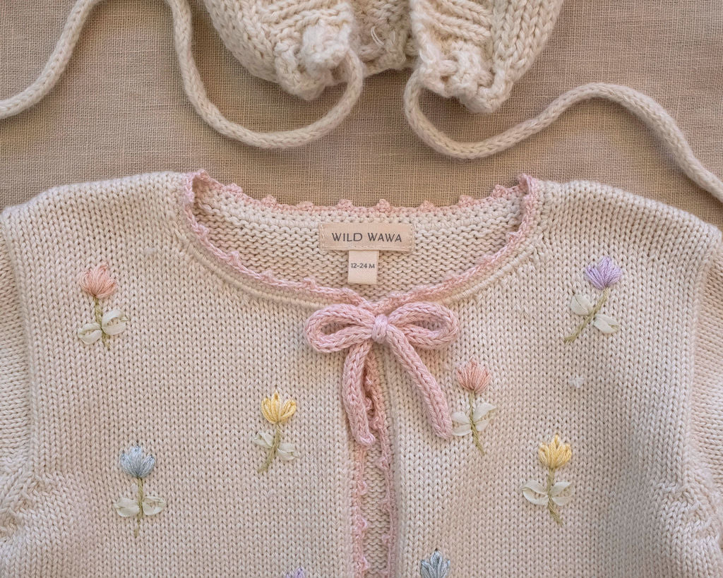 Wild Wawa Embroidered Bolero || Pink/Natural