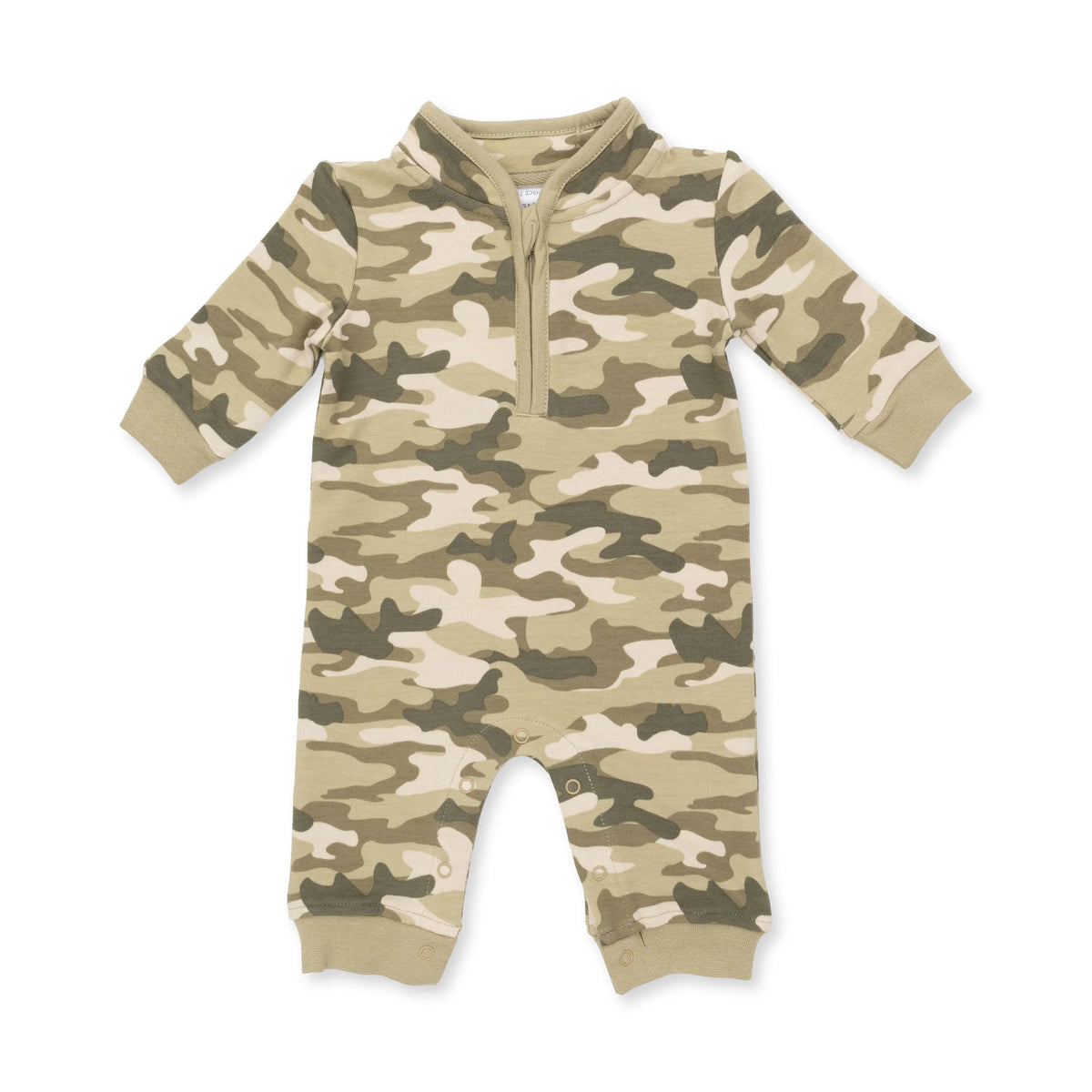 Angel Dear Camo French Terry Zip Neck Romper