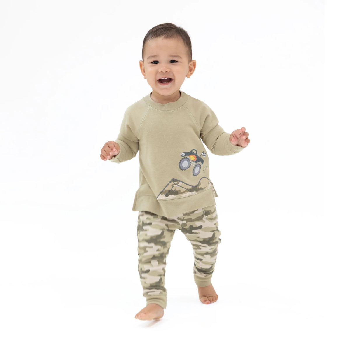 Angel Dear Camo French Terry Drop Sleeve Sweatshirt