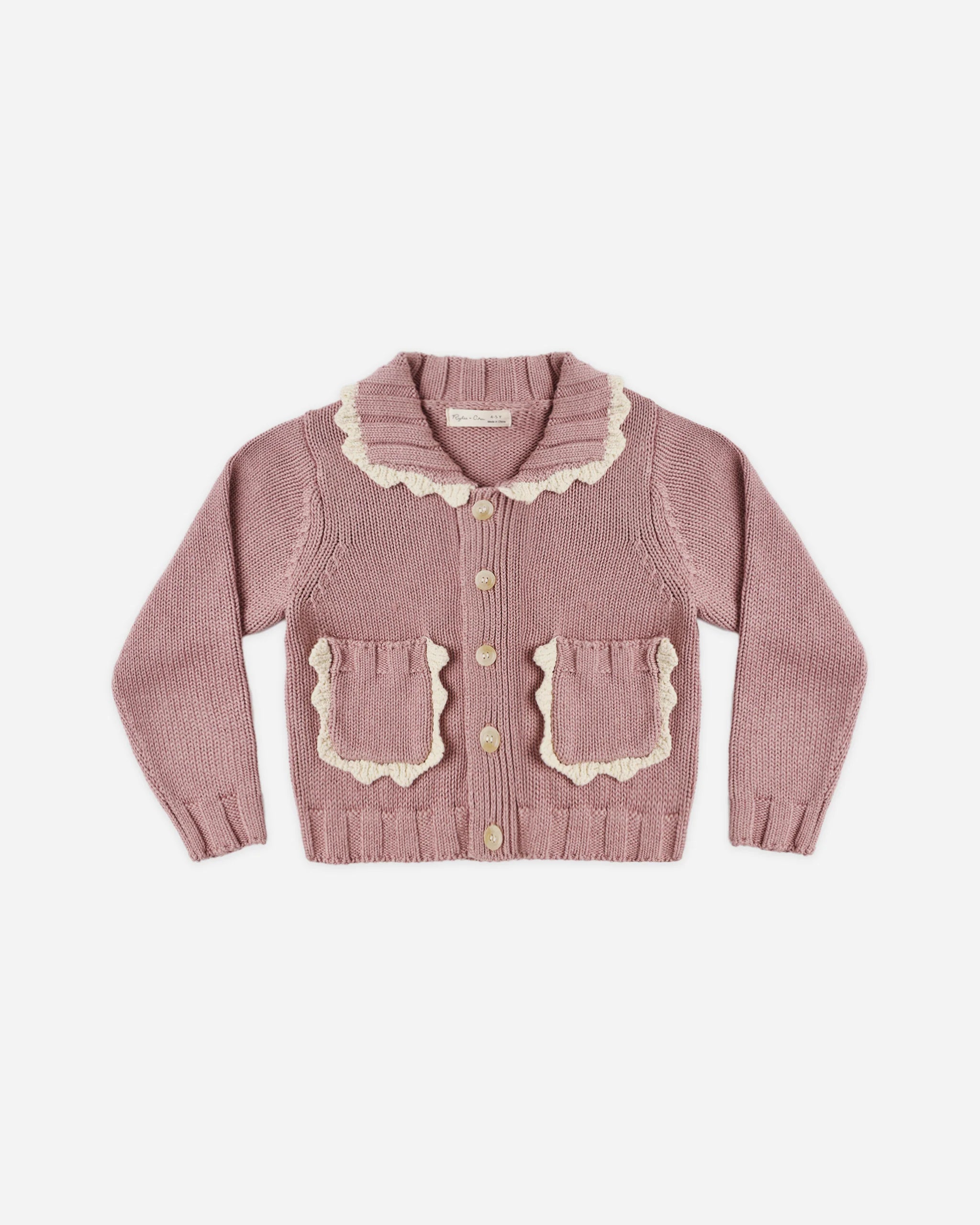 Rylee + Cru Collared Cardigan || Rosewood