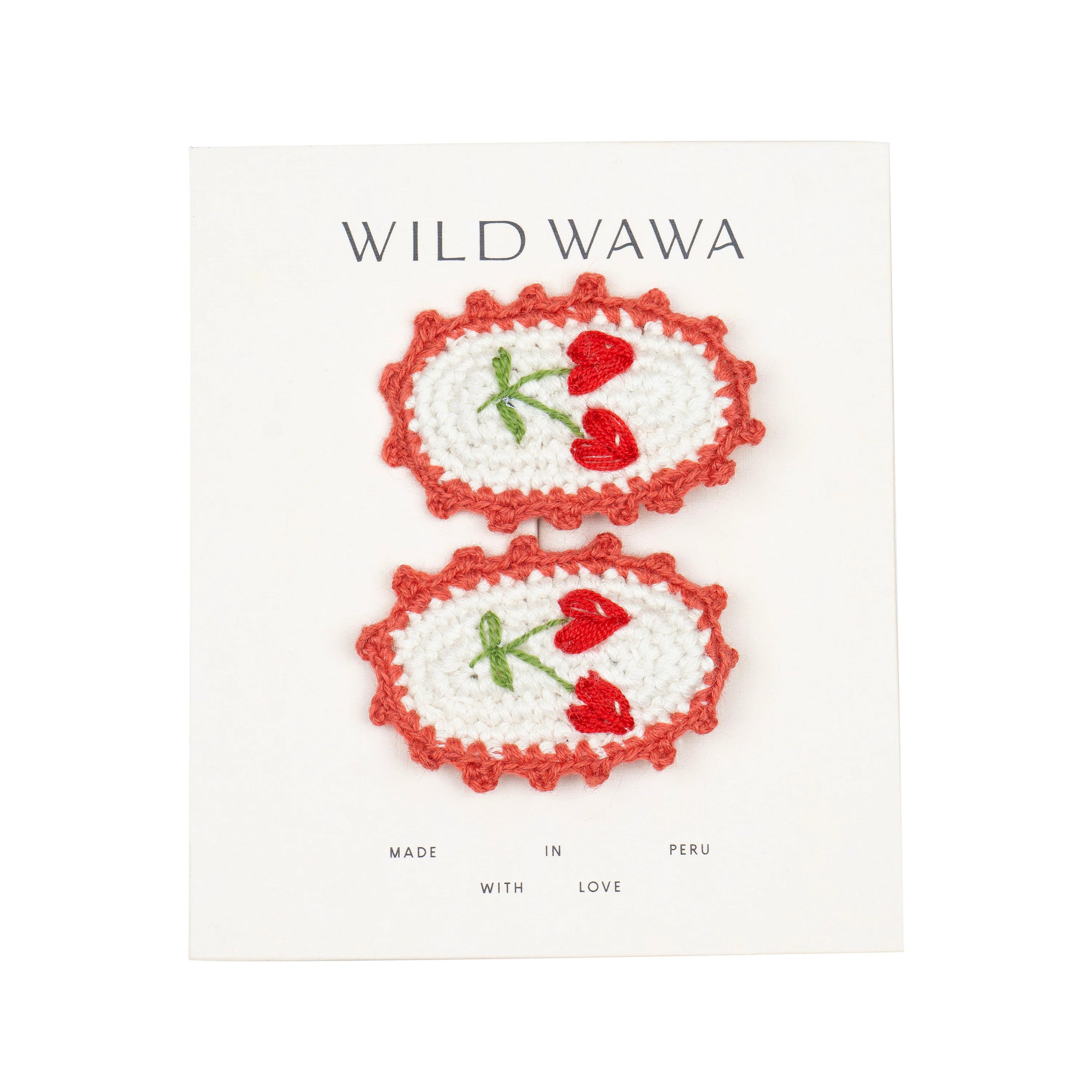 Wild Wawa Crochet Clip Set in Cherry Crush