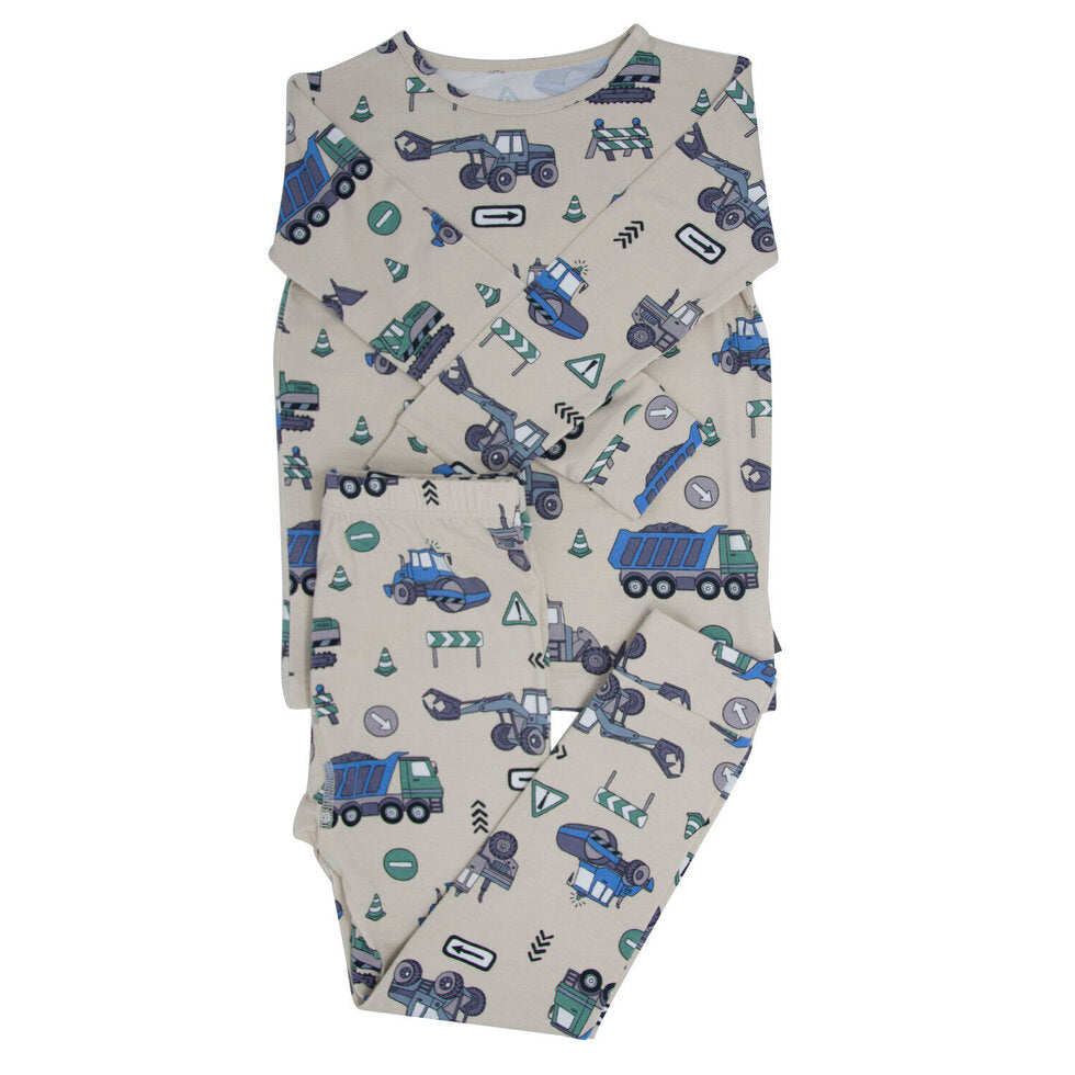 Bamboo Big Kid Pajamas || Construction Site