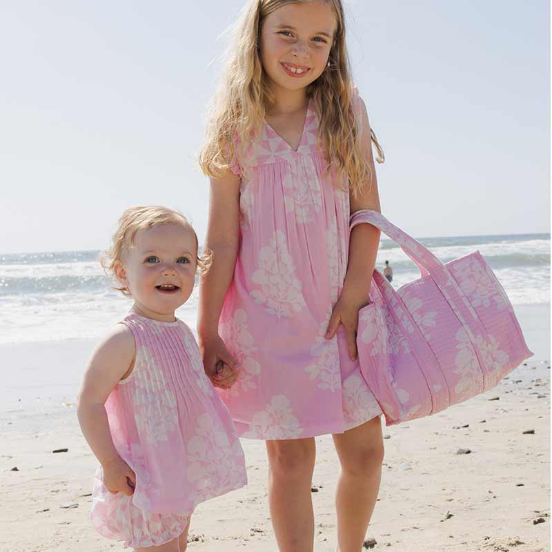 Girls Courtney Dress - Pink Bouquet Floral