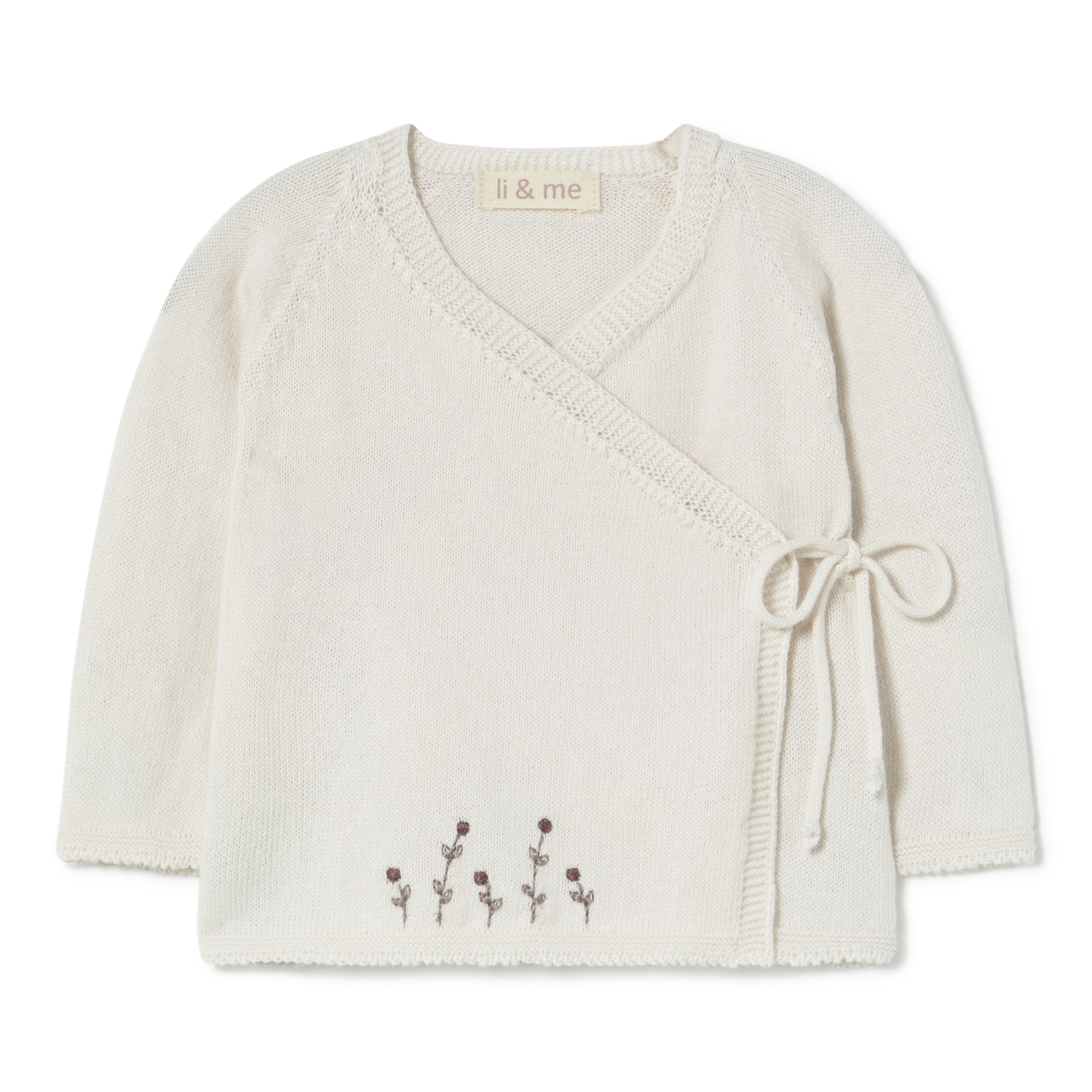 Marye Embroidered Knit Cardigan || Cream