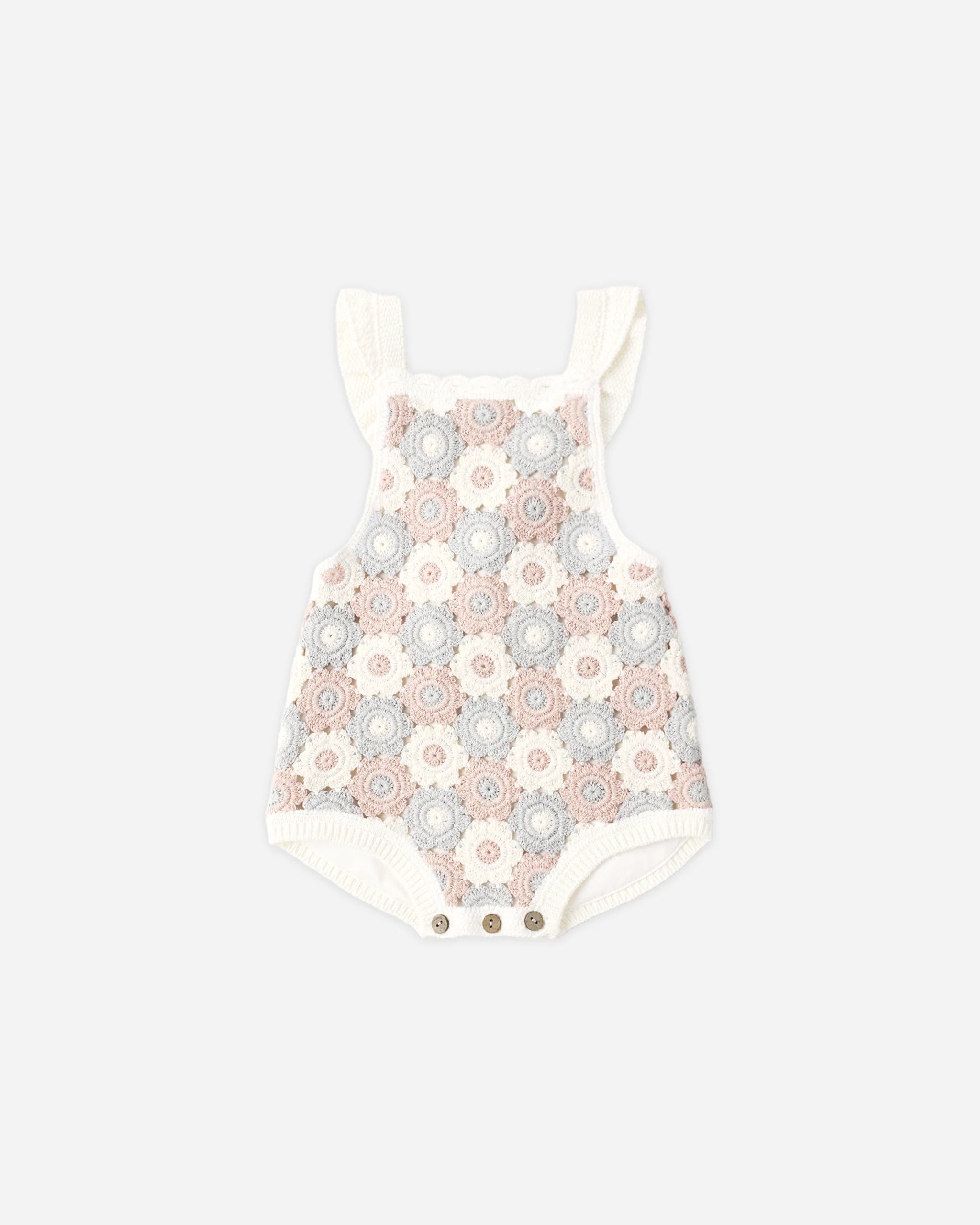 Lindsay Arnold x Rylee + Cru Crochet Romper || Blue, Pink, Ivory