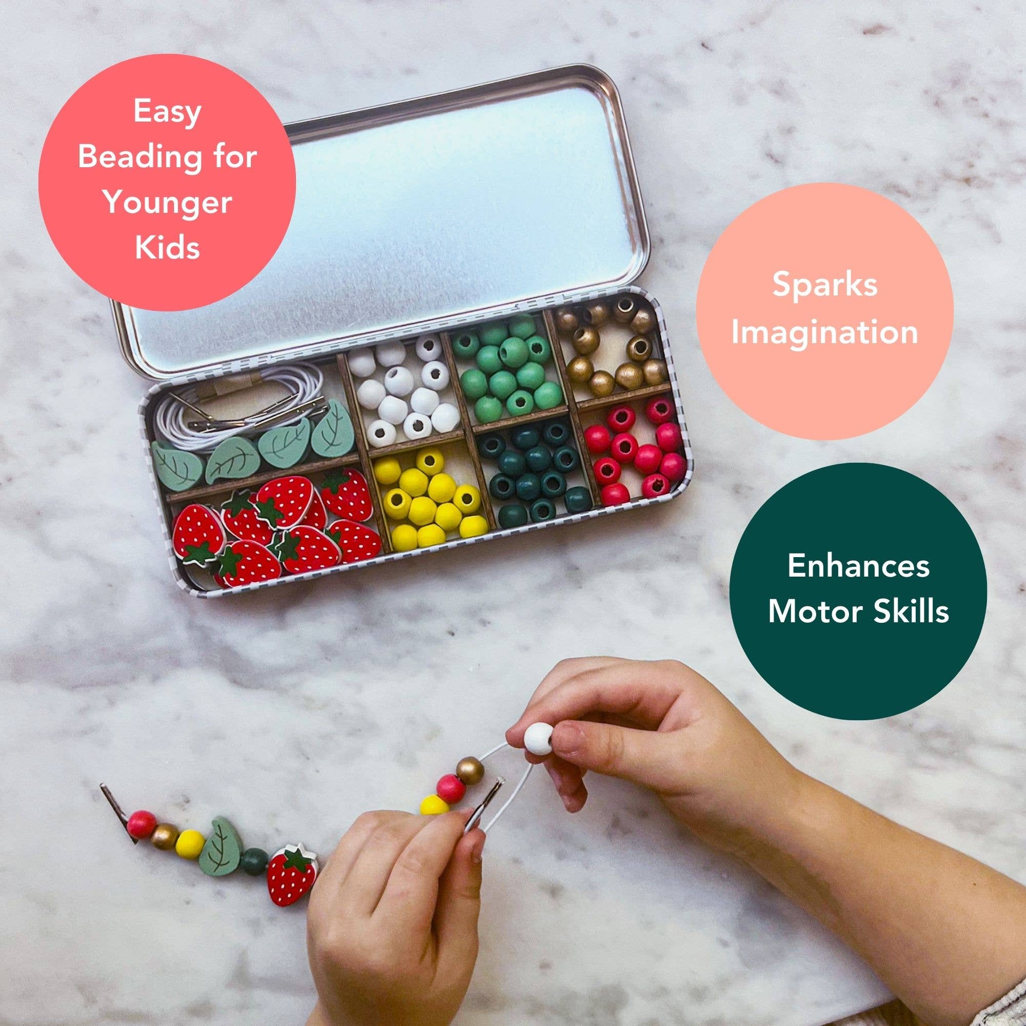 Strawberry Bracelet Bead Kit - Makes 5 Bracelets