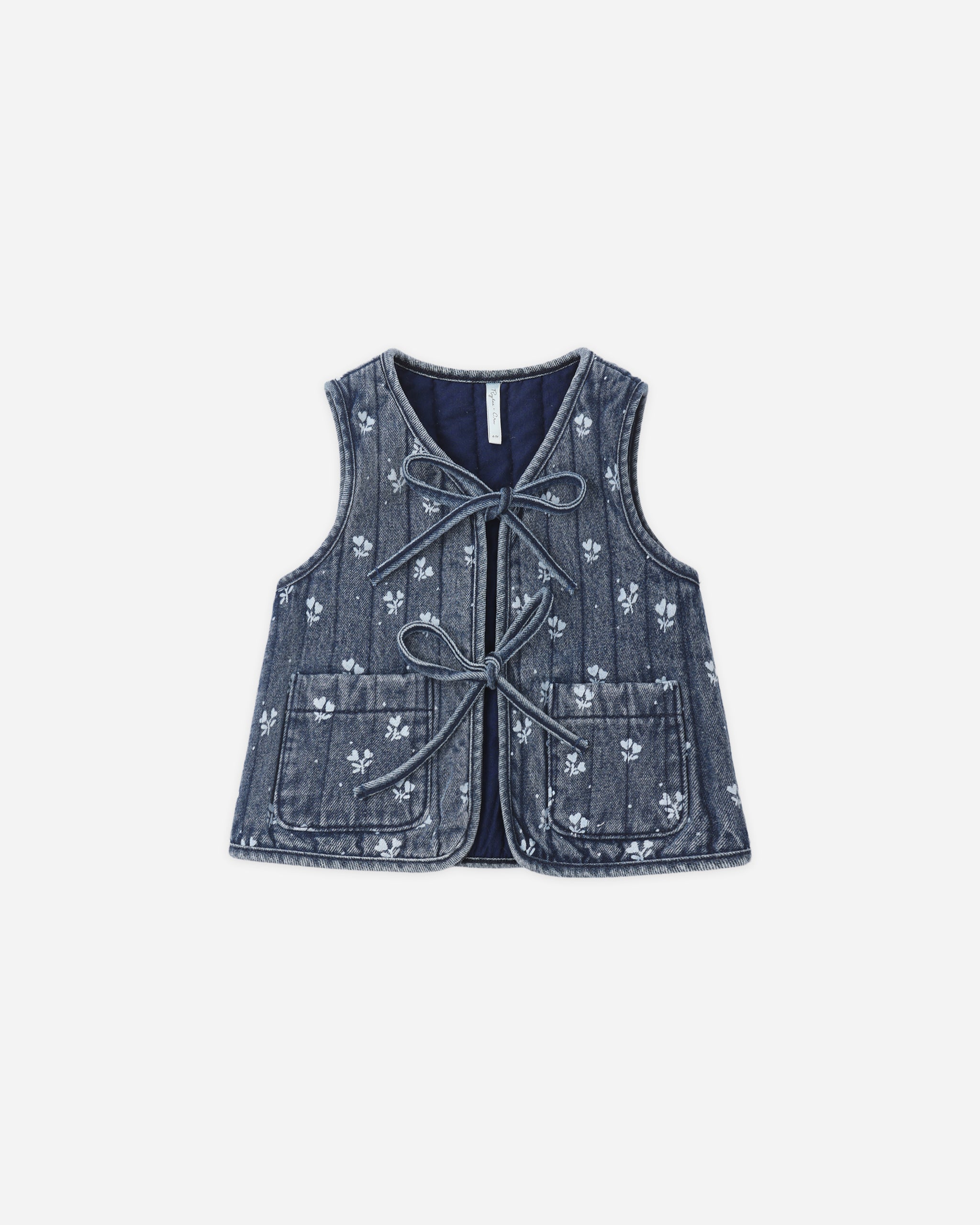 Rylee+Cru Denim Vest Heart Daisy