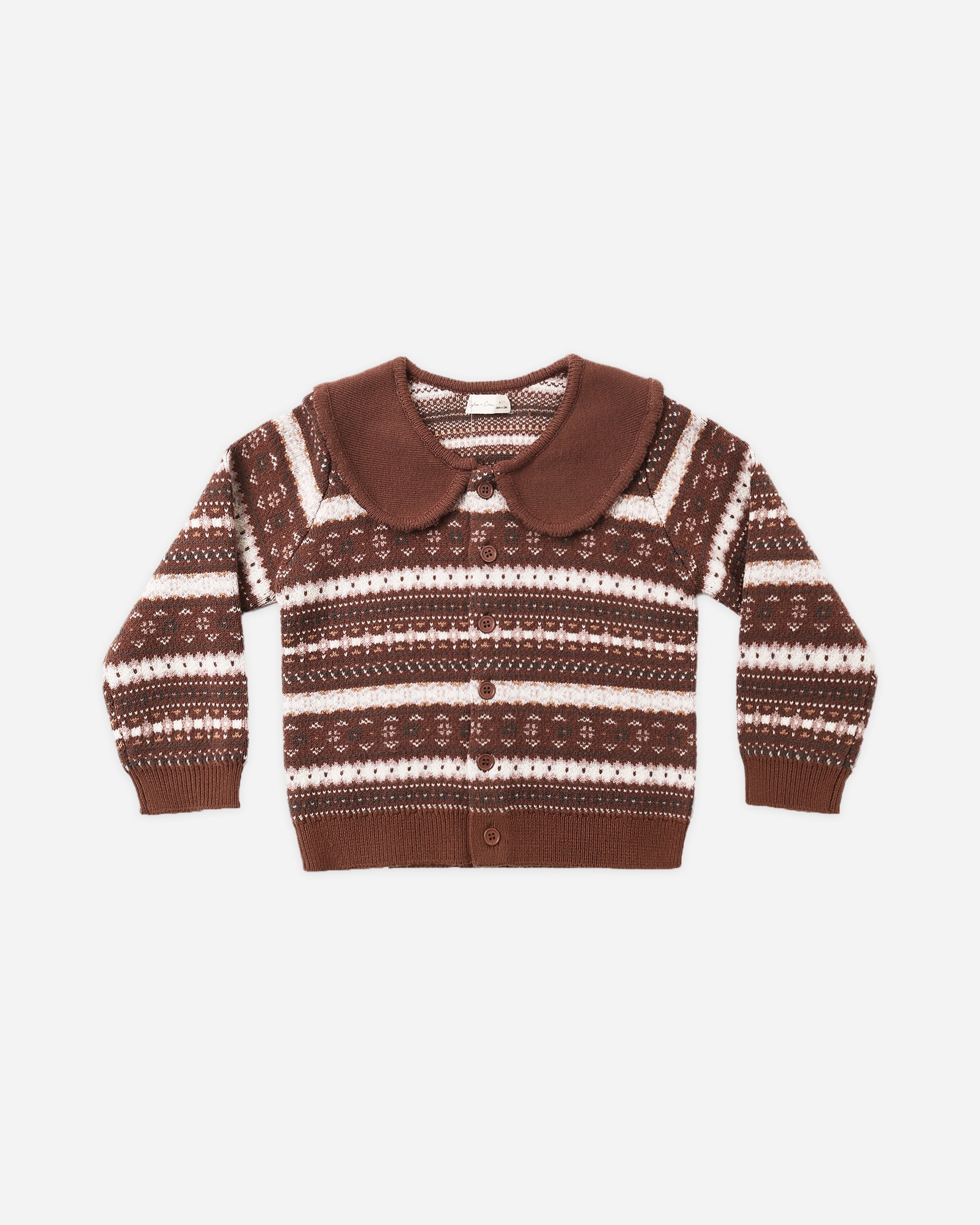 Rylee+Cru Fair Isle Cardigan||  Mulberry Stripe